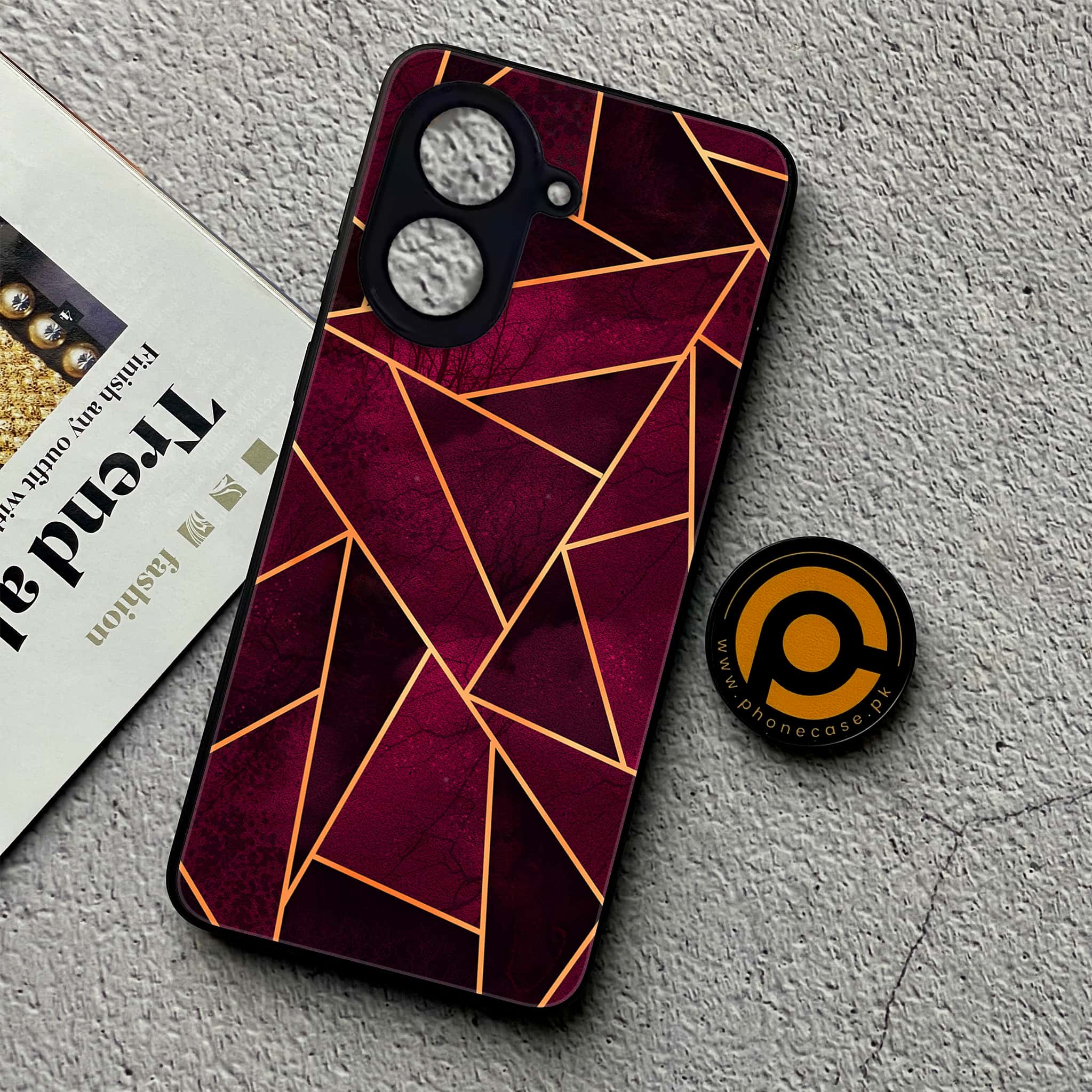 Xiaomi Redmi A5 - Geometric Marble Series - Premium Metal Printed soft Bumper shock Proof Case