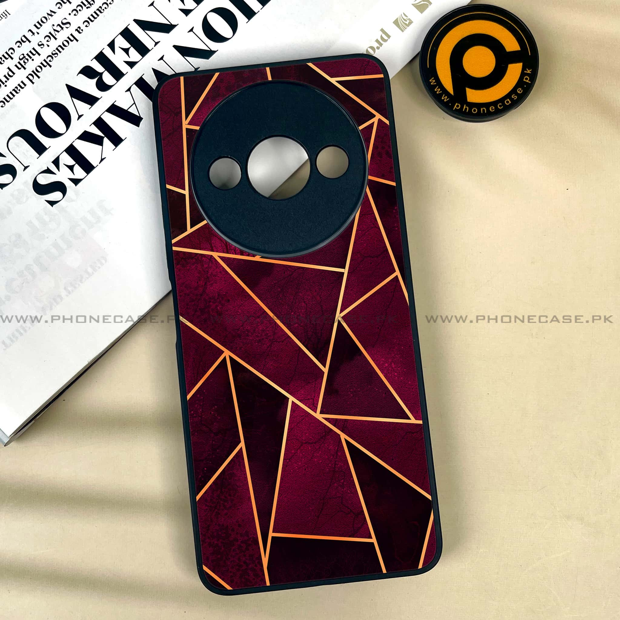 Xiaomi Redmi A3x - Geometric Marble Series - Premium Printed Metal soft Bumper shock Proof Case