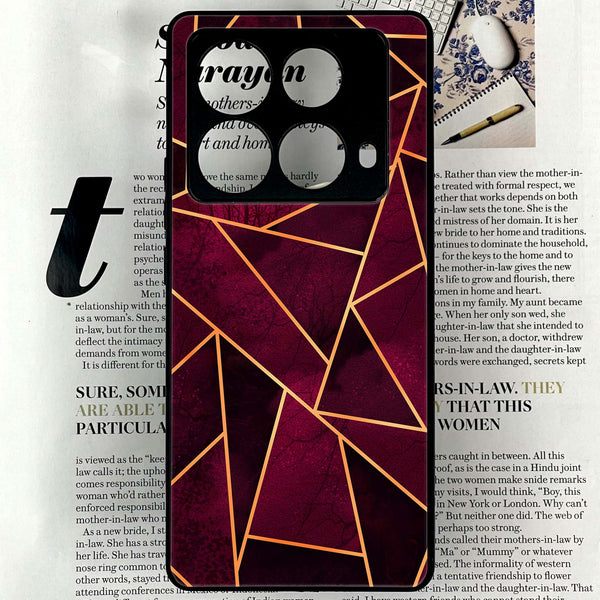 Infinix Note 40 4G - Geometric Marble Design 4- Premium Printed Glass soft Bumper shock Proof Case CS-49008