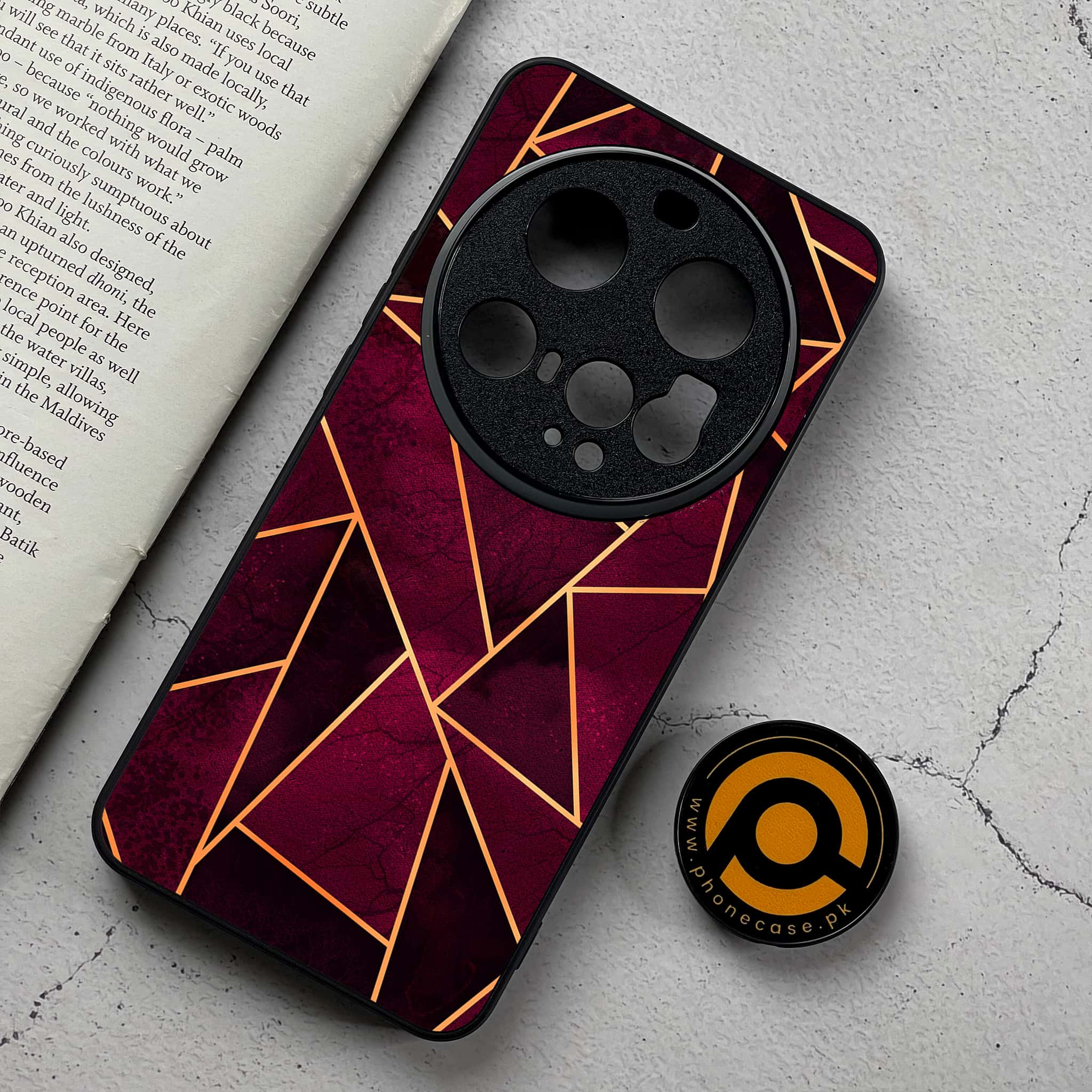 Xiaomi 15 Ultra - Geometric Marble Series - Premium Metal Printed Soft Bumper Shockproof Case