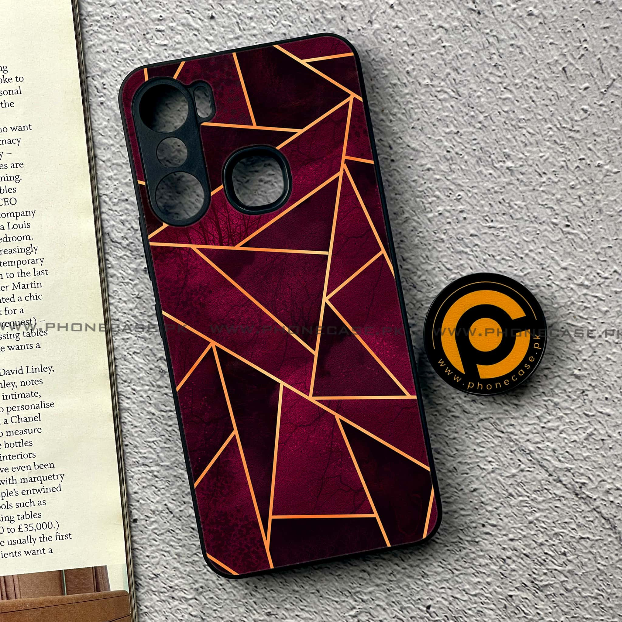 Infinix Hot 12 Pro - Geometric Marble Series - Premium Printed Glass soft Bumper shock Proof Case