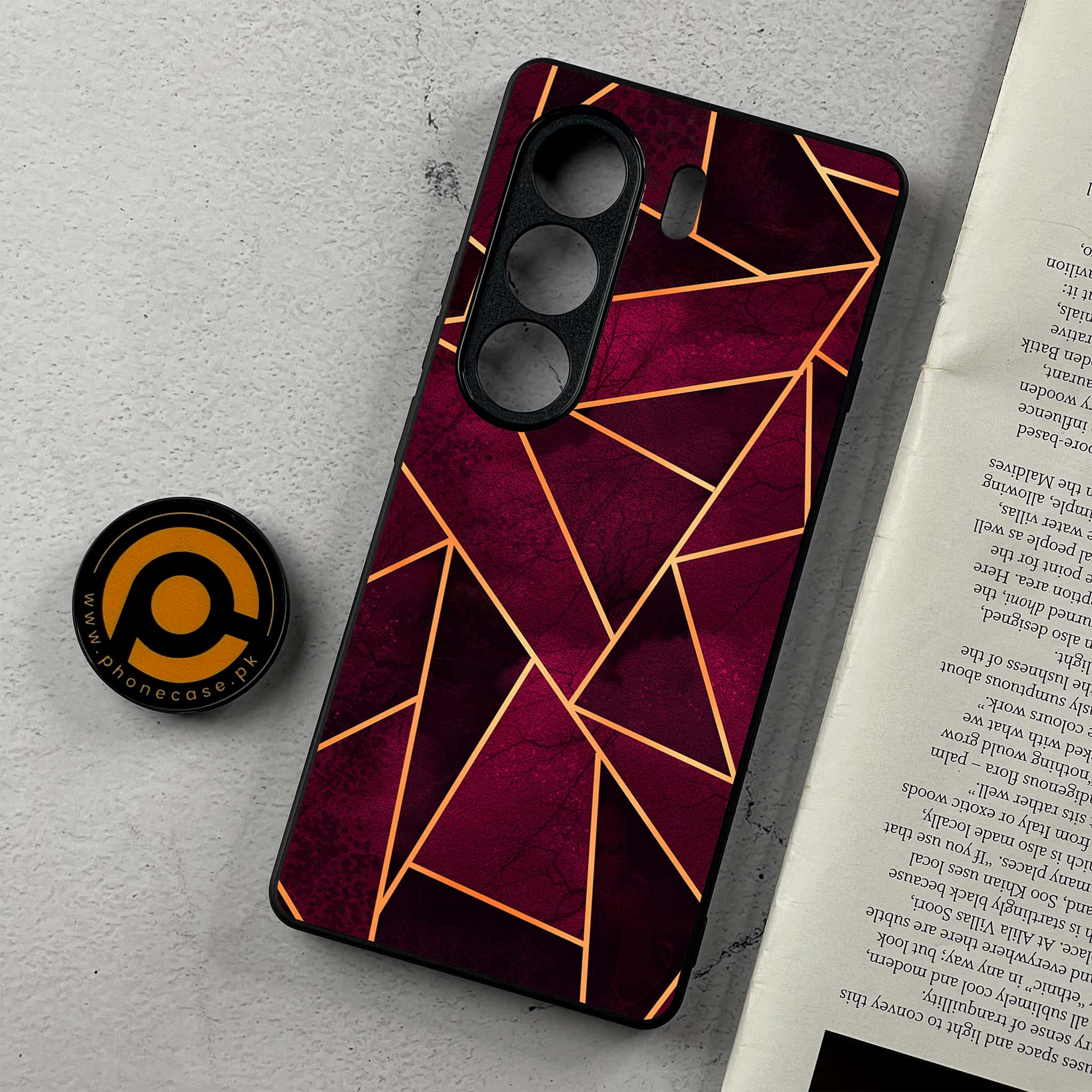 Tecno Camon 40 Pro - Geometric Marble Series - Premium Metal Printed Soft Bumper Shockproof Case