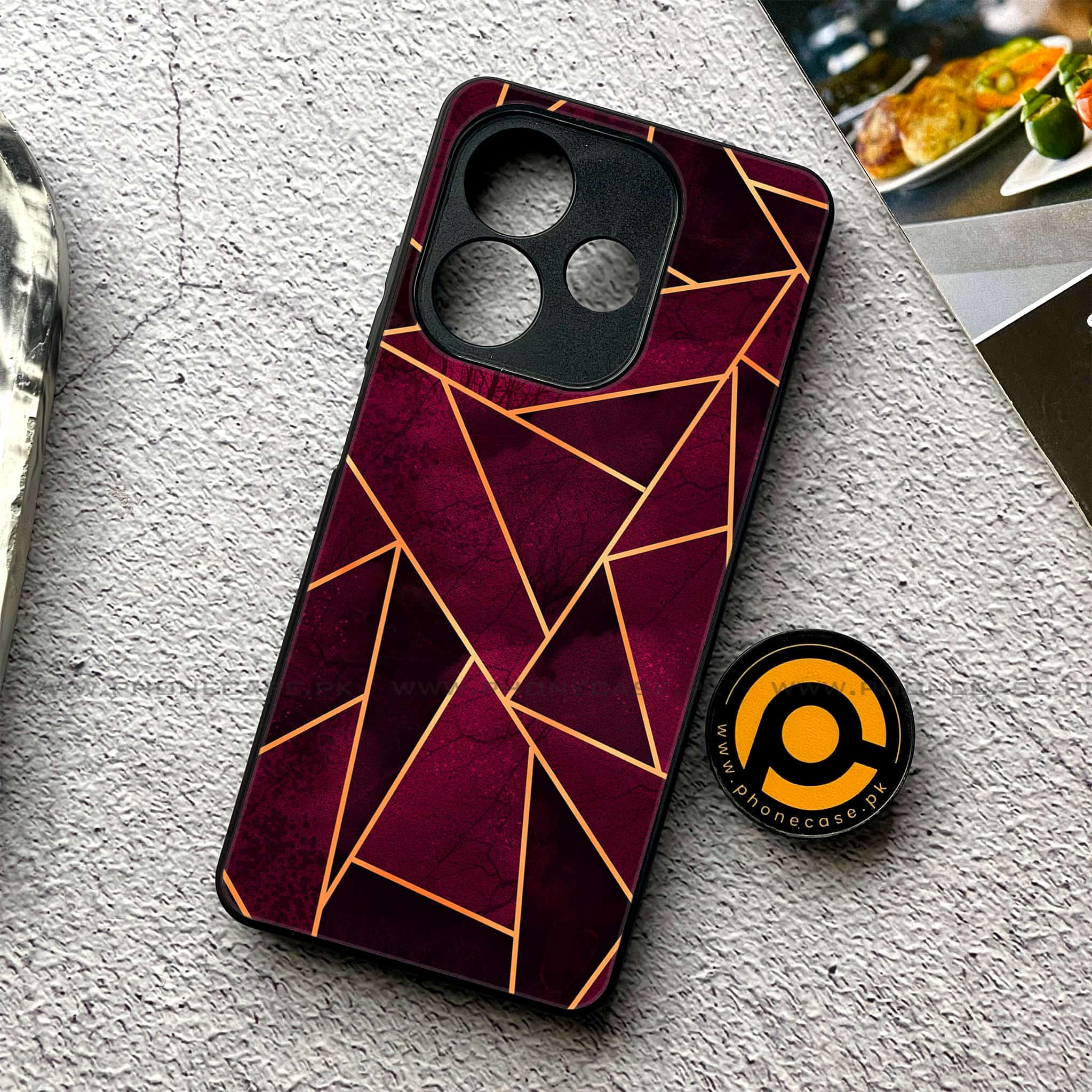 Oppo A5 Pro - Geometric Marble Series - Premium Metal Printed soft Bumper shock Proof Case