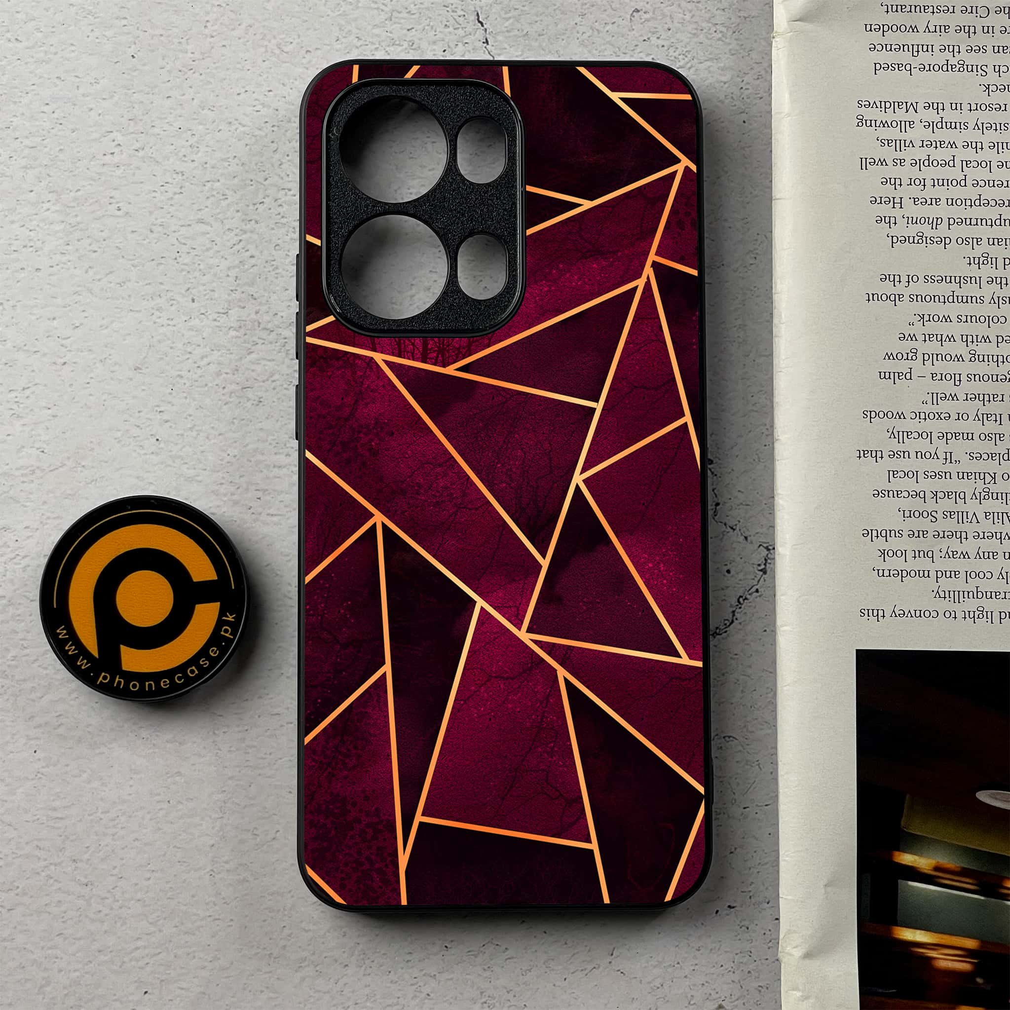 Oppo Reno 13 Pro - Geometric Marble Series - Premium Metal Printed Soft Bumper Shockproof Case