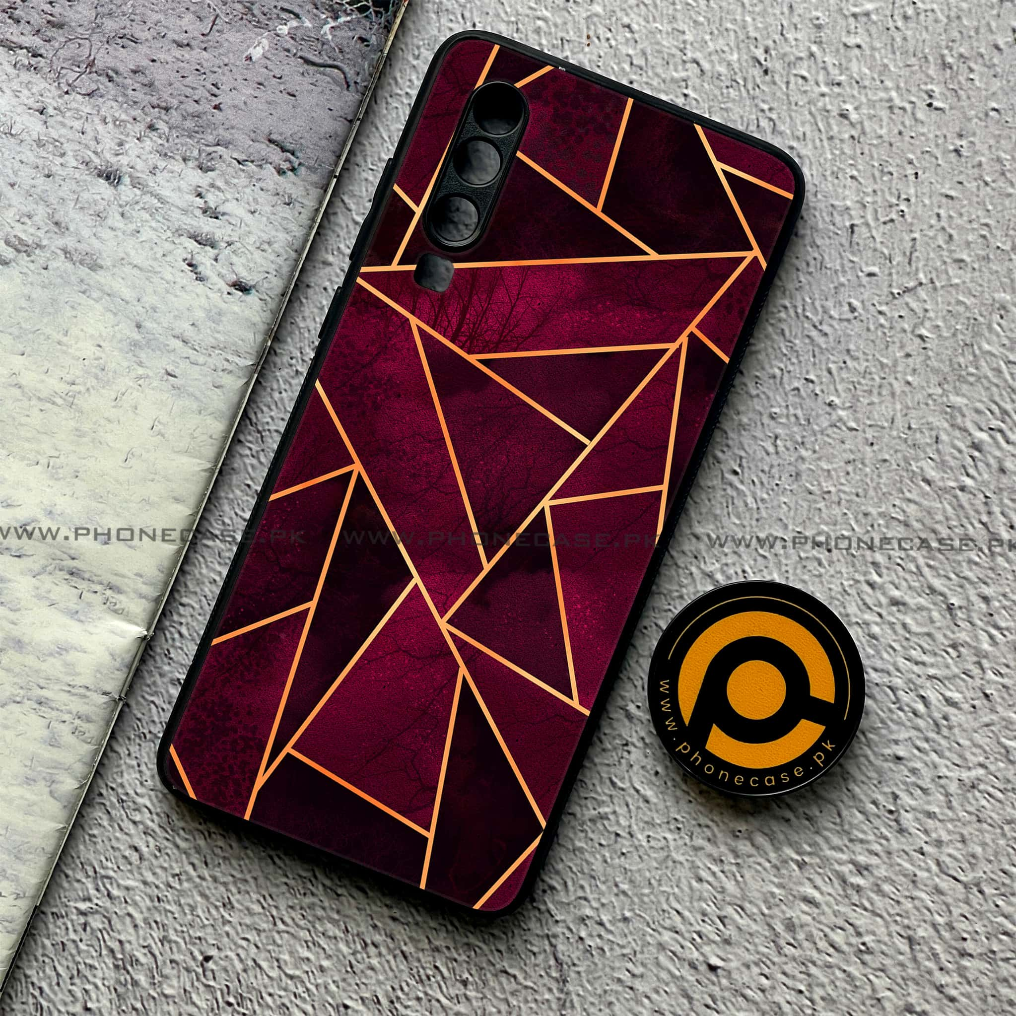 Huawei P30 - Geometric Marble Series - Premium Printed Glass soft Bumper shock Proof Case