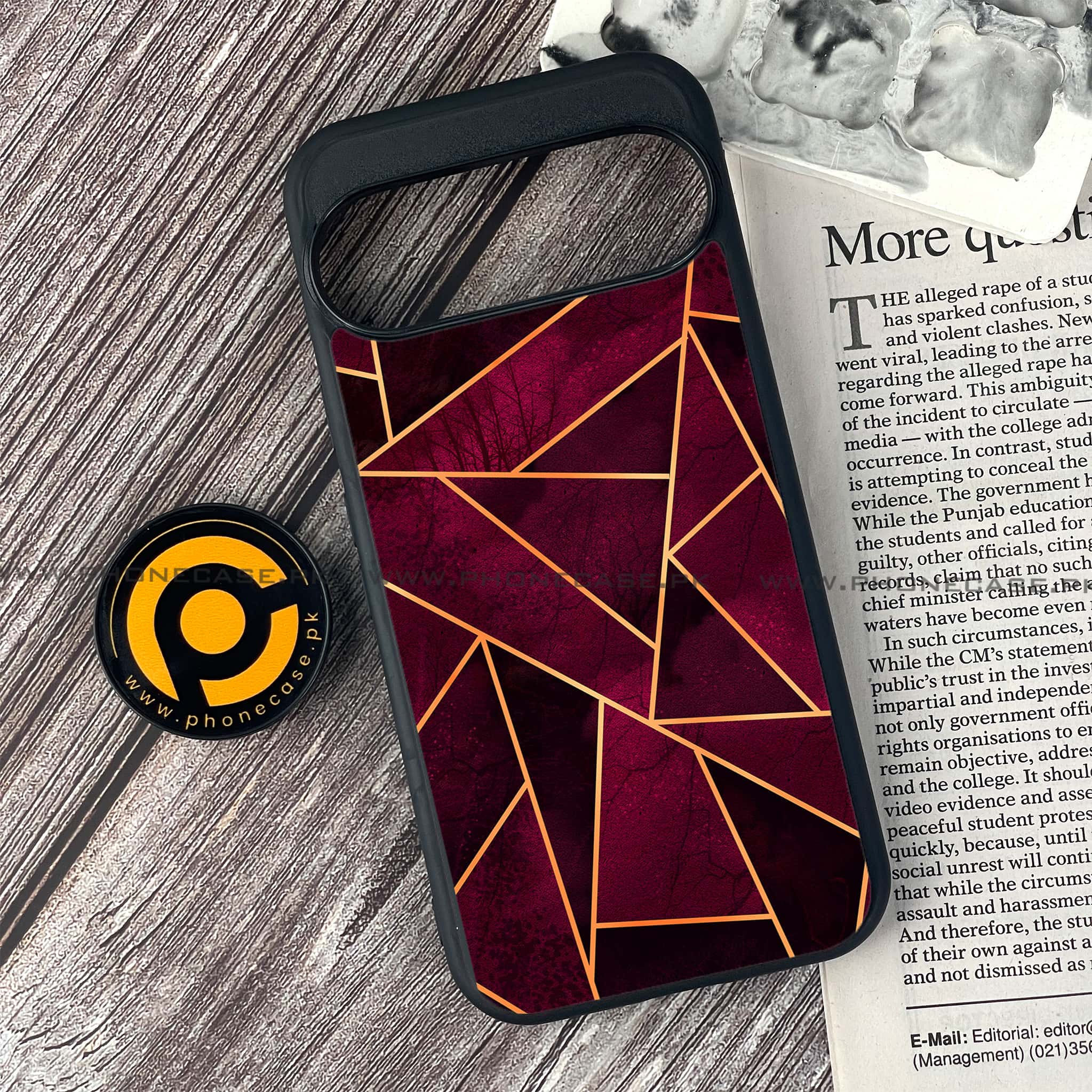 Google Pixel 9 - Geometric Marble Series - Premium Metal Printed soft Bumper Shock Proof Case