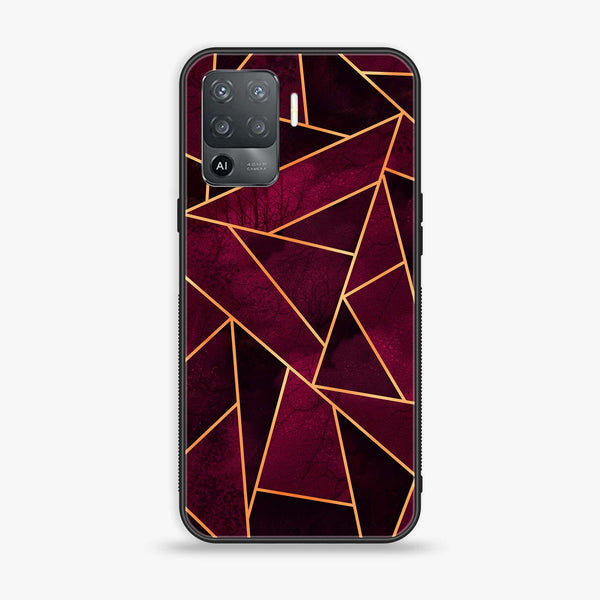 Oppo F19 Pro/ A94 4g/ Reno 5 Lite - Geometric Marble Design 4- Premium Printed Glass soft Bumper shock Proof Case CS-27821