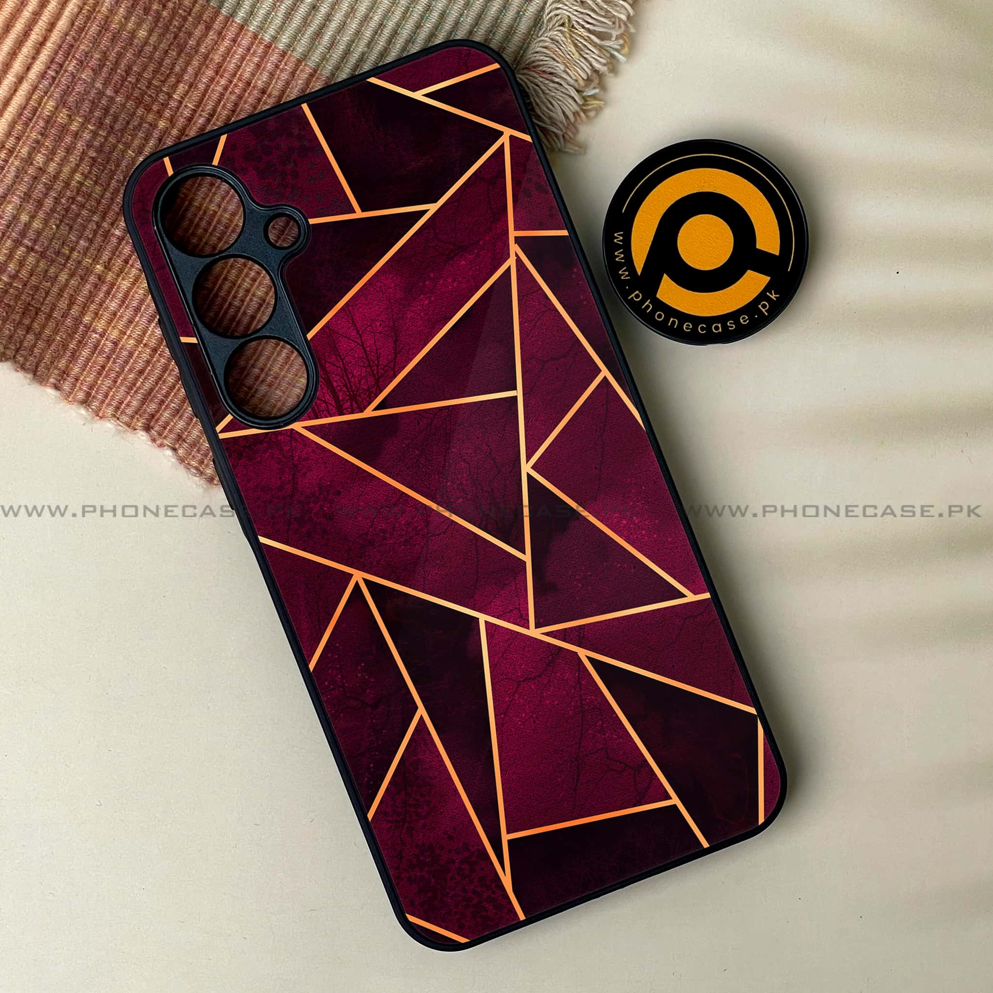 Samsung Galaxy A25 - Geometric Marble Series - Premium Printed Glass soft Bumper shock Proof Case