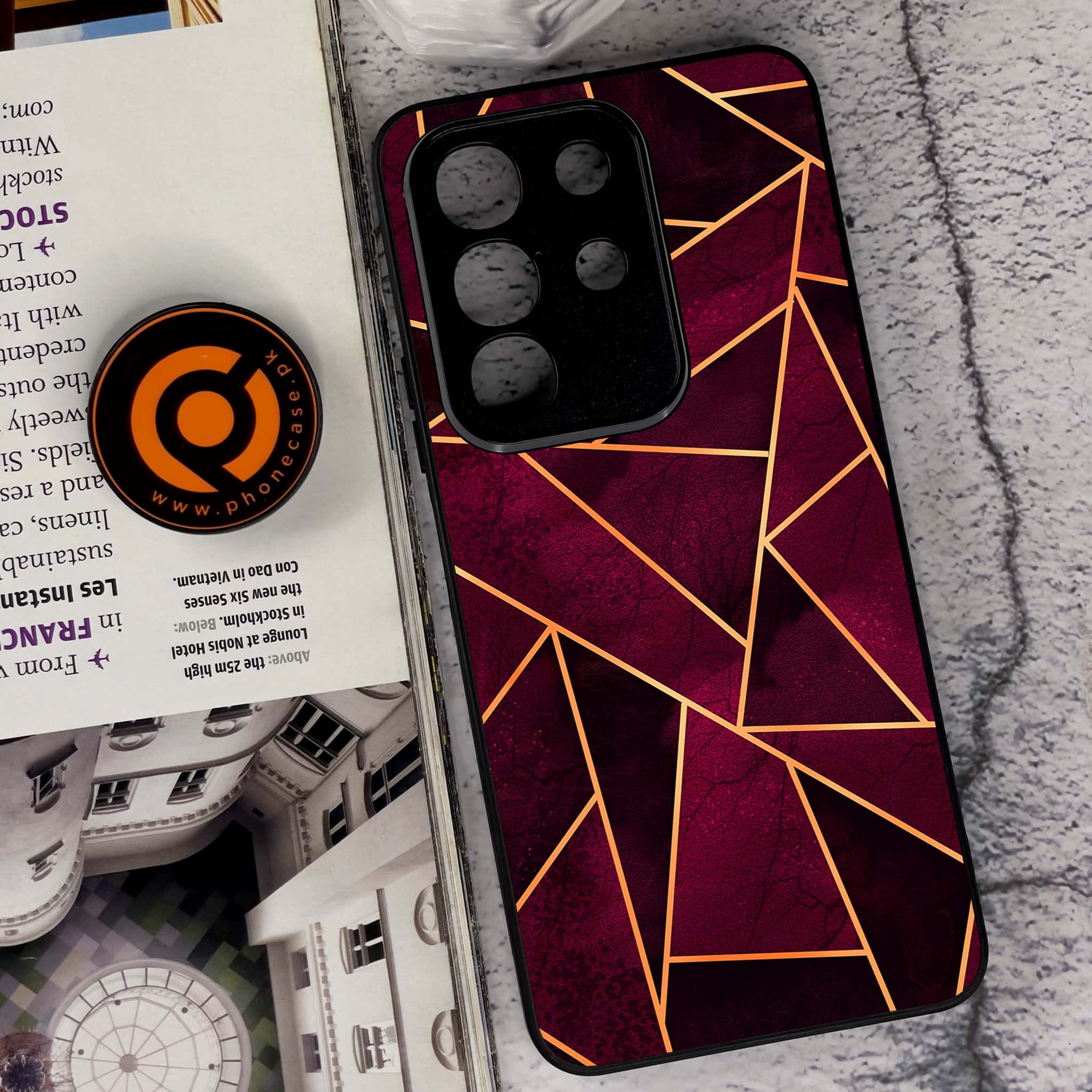 Vivo Y29 4G - Geometric Marble Series - Premium Metal Printed soft Bumper Shock Proof Case