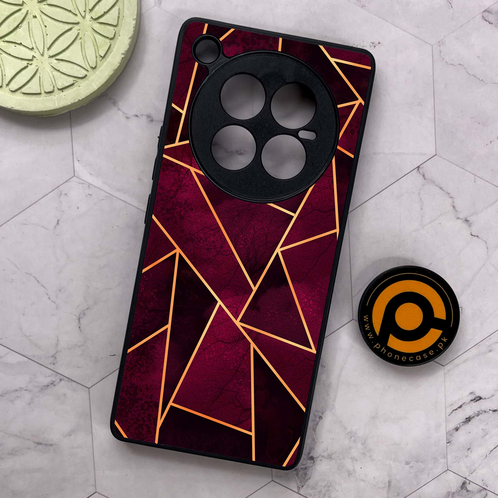 Infinix Zero 40 5G - Geometric Marble Series - Premium Metal Printed soft Bumper shock Proof Case