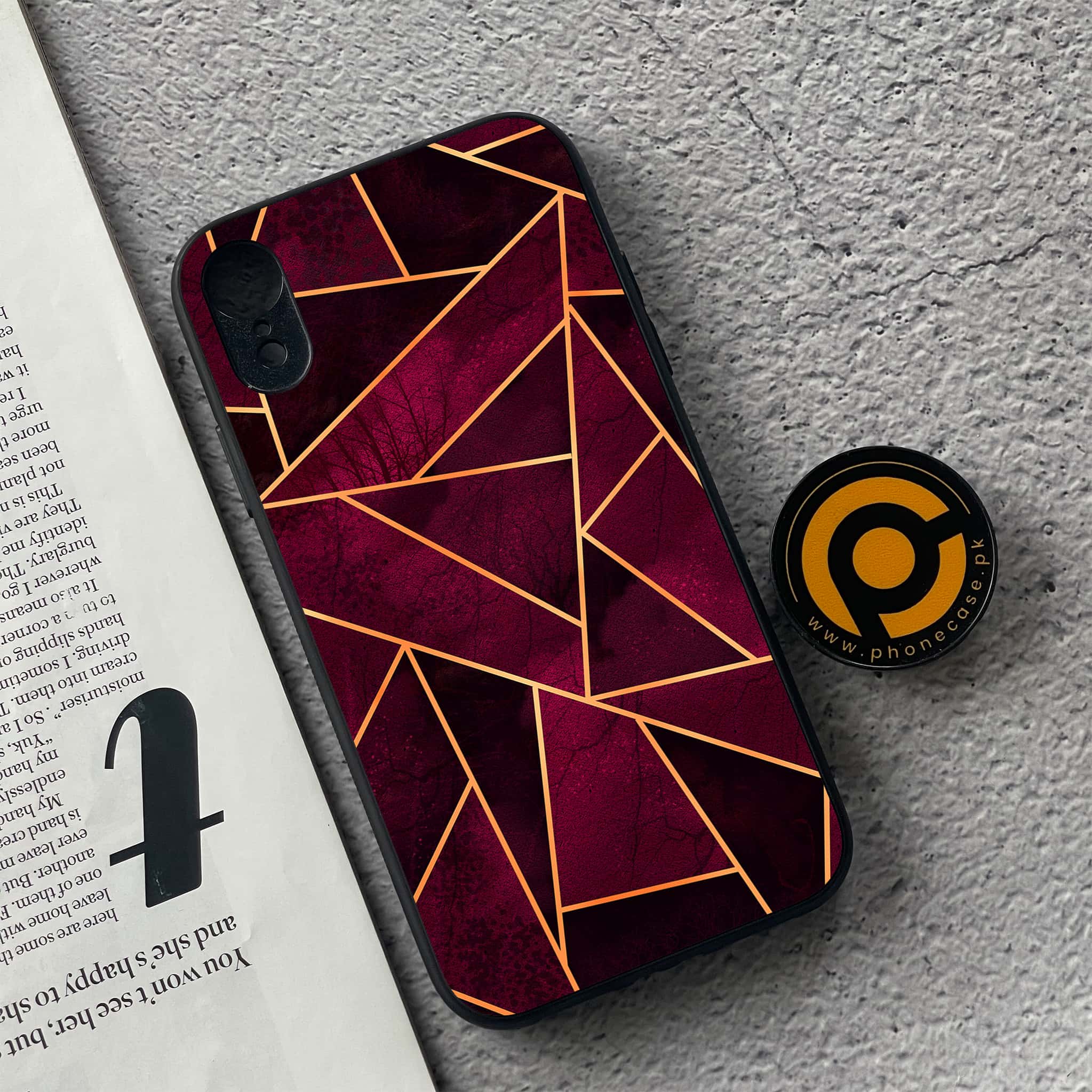 iPhone XR - Geometric Marble Series - Premium Metal Printed soft Bumper shock Proof Case