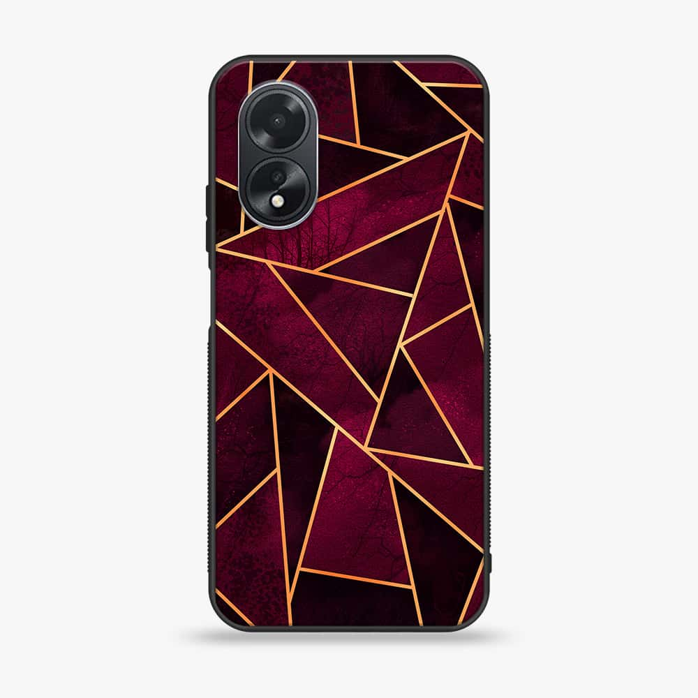 Oppo A18 4G - Geometric Marble Series  - Premium Printed Glass soft Bumper shock Proof Case