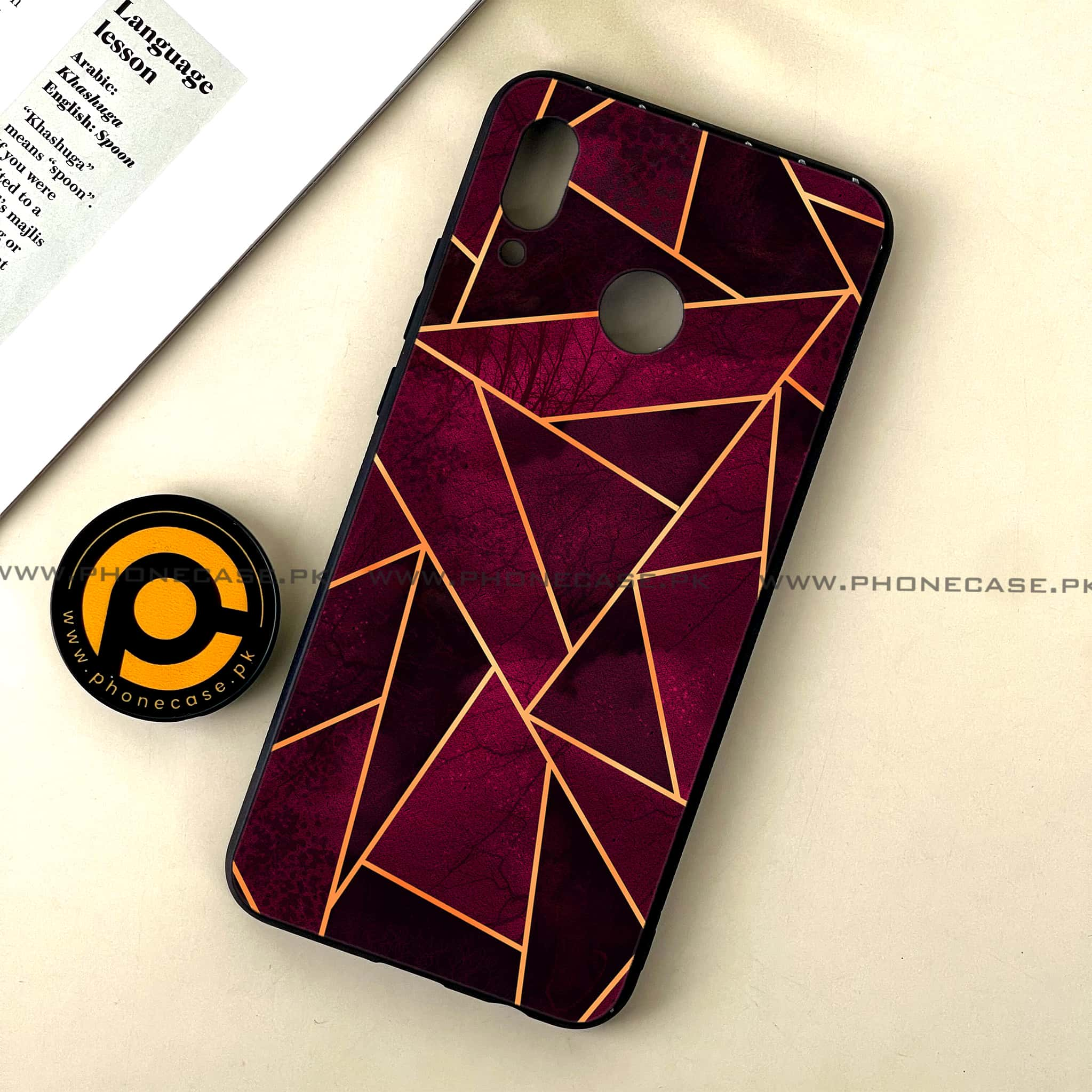 Huawei Nova 3 - Geometric Marble Series - Premium Printed Glass soft Bumper shock Proof Case