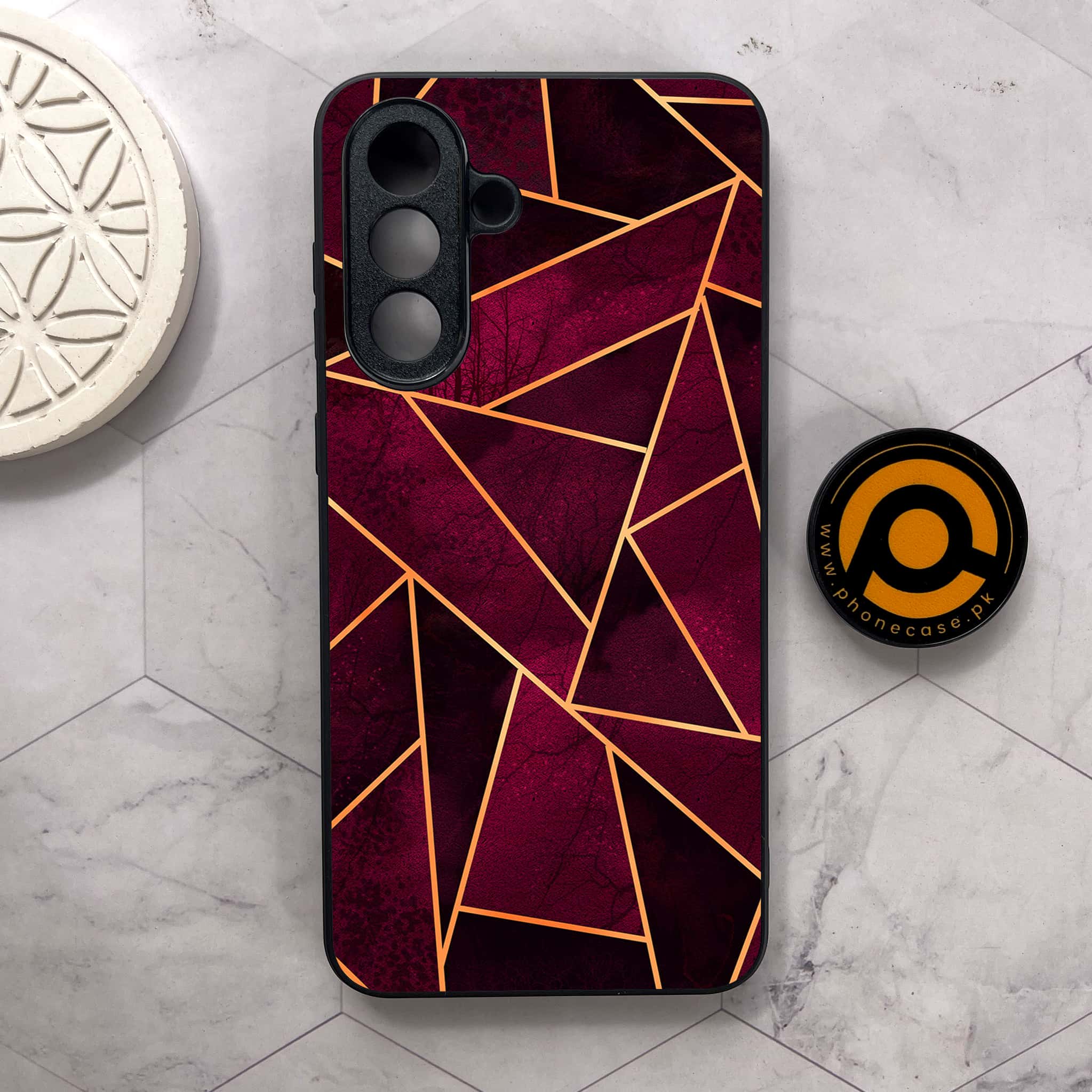 Samsung Galaxy A26 5G -   Geometric Marble Series - Premium Metal Printed soft Bumper shock Proof Case