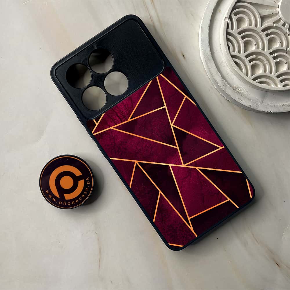 Xiaomi Poco F6 Pro - Geometric Marble Series - Premium Metal Printed soft Bumper shock Proof Case