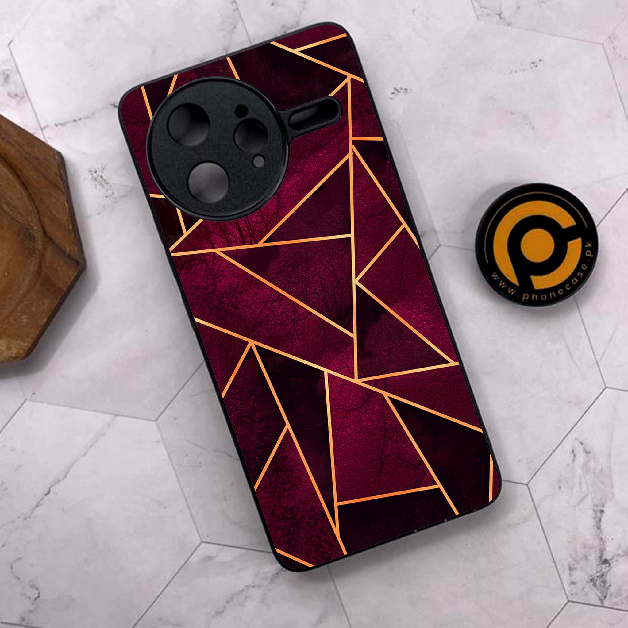 Xiaomi Poco F7 Ultra 5G - Geometric Marble Series - Premium Metal Printed soft Bumper shock Proof Case