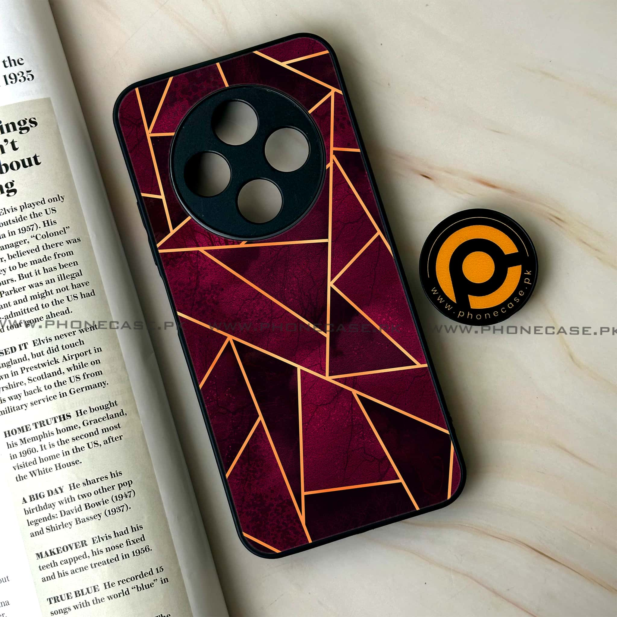 Tecno Spark 30C - Geometric Marble Series - Premium Printed Glass soft Bumper shock Proof Case