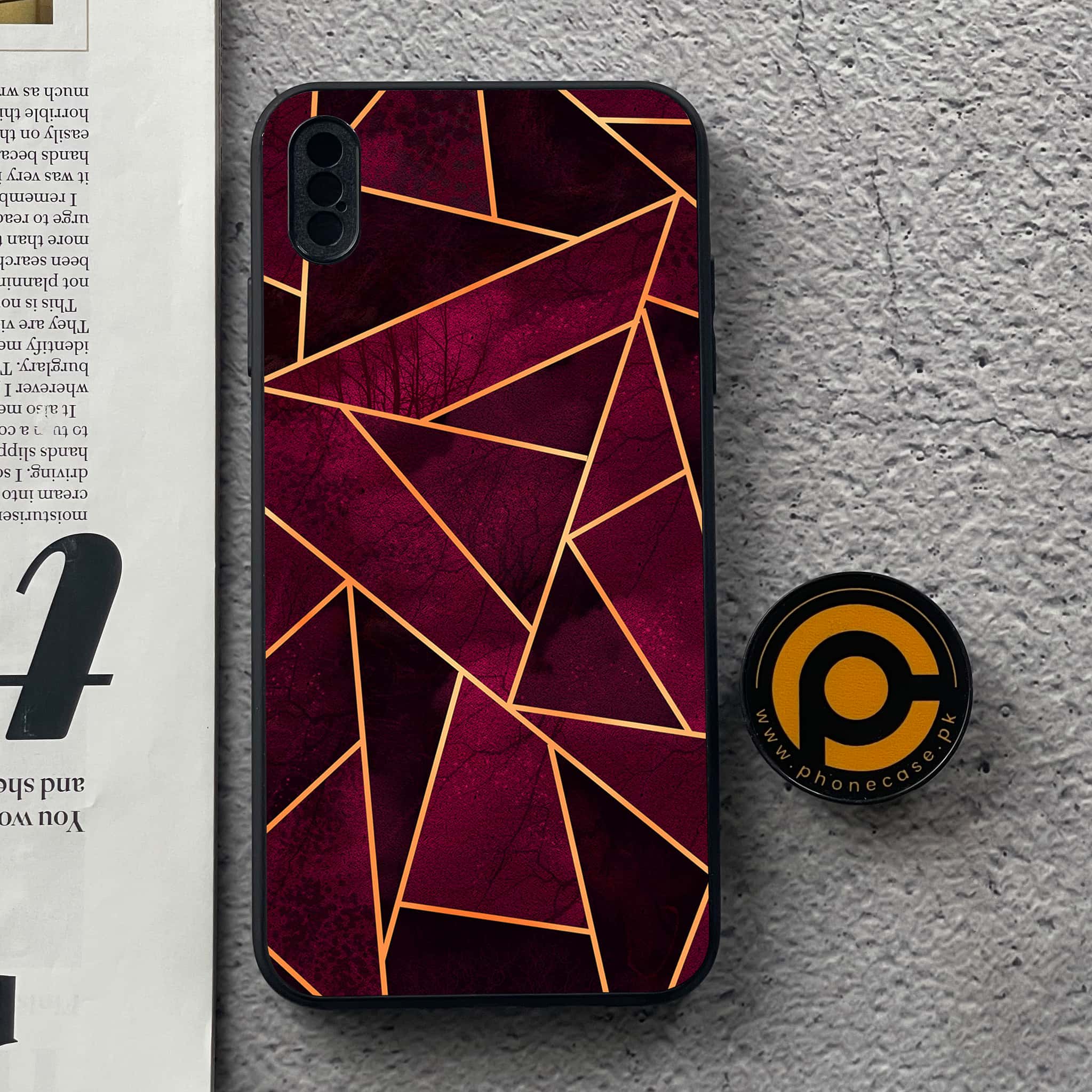 iPhone XS Max - Geometric Marble Series - Premium Metal Printed soft Bumper shock Proof Case