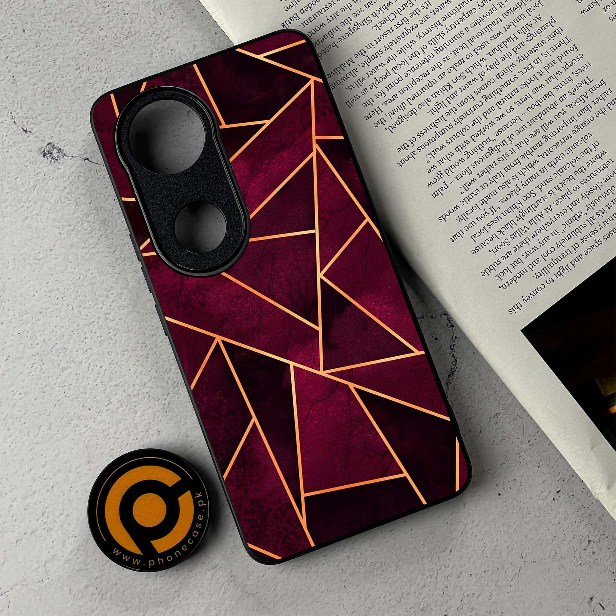 Vivo V50 - Geometric Marble Series - Premium Metal Printed Soft Bumper Shockproof Case
