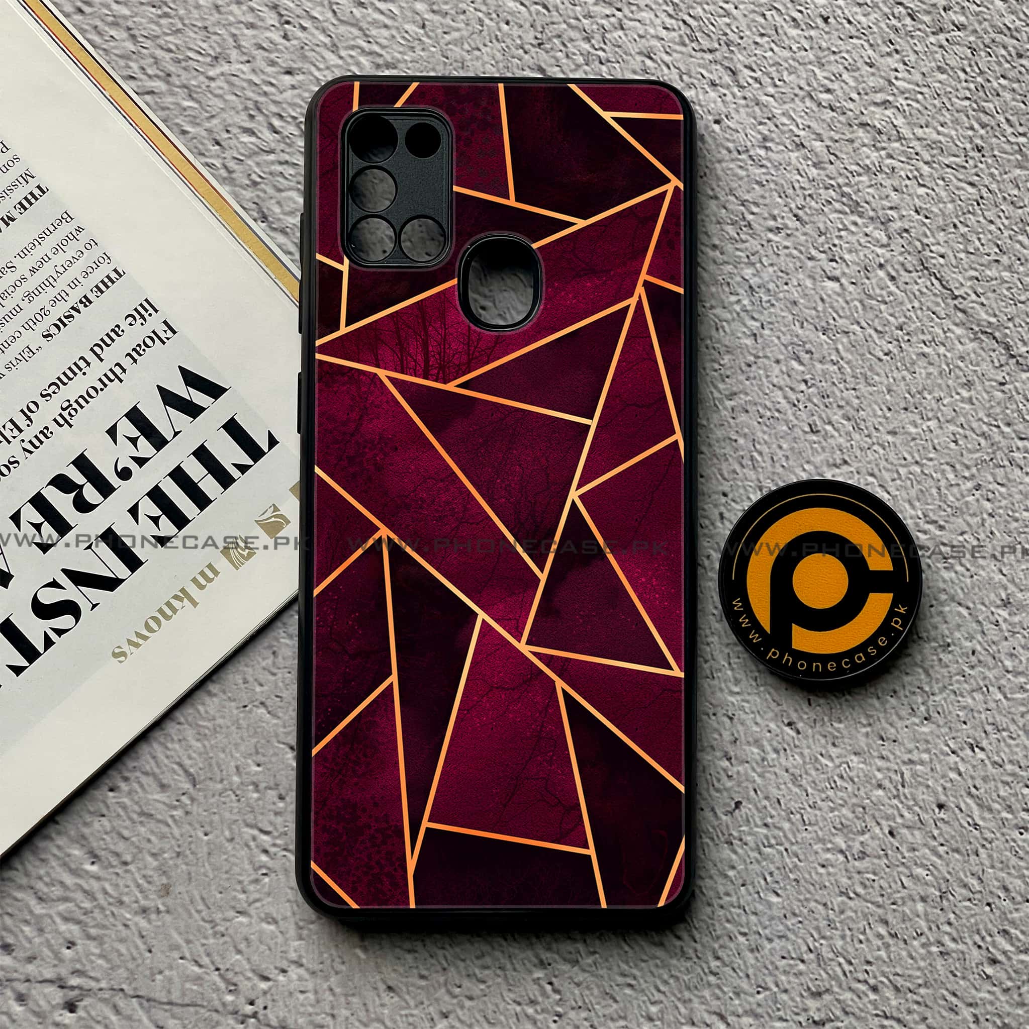 Samsung Galaxy A21s - Geometric Marble Series - Premium Printed Glass soft Bumper shock Proof Case