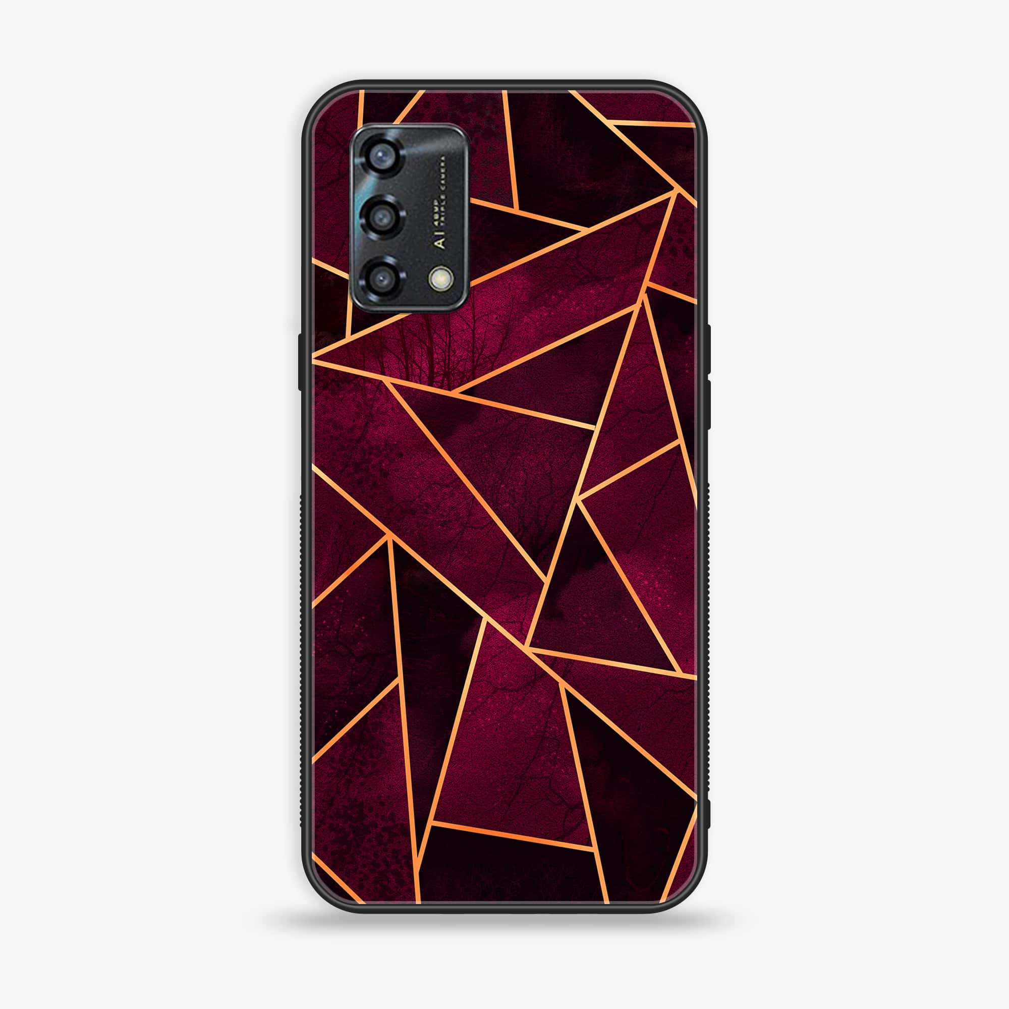 Oppo A95 - Geometric Marble Series - Premium Printed Glass soft Bumper shock Proof Case