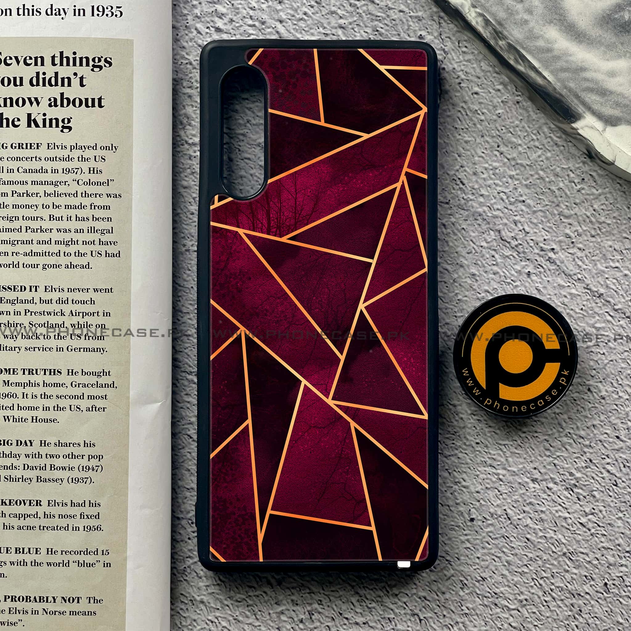 LG Velvet - Geometric Marble Series - Premium Printed Glass soft Bumper shock Proof Case
