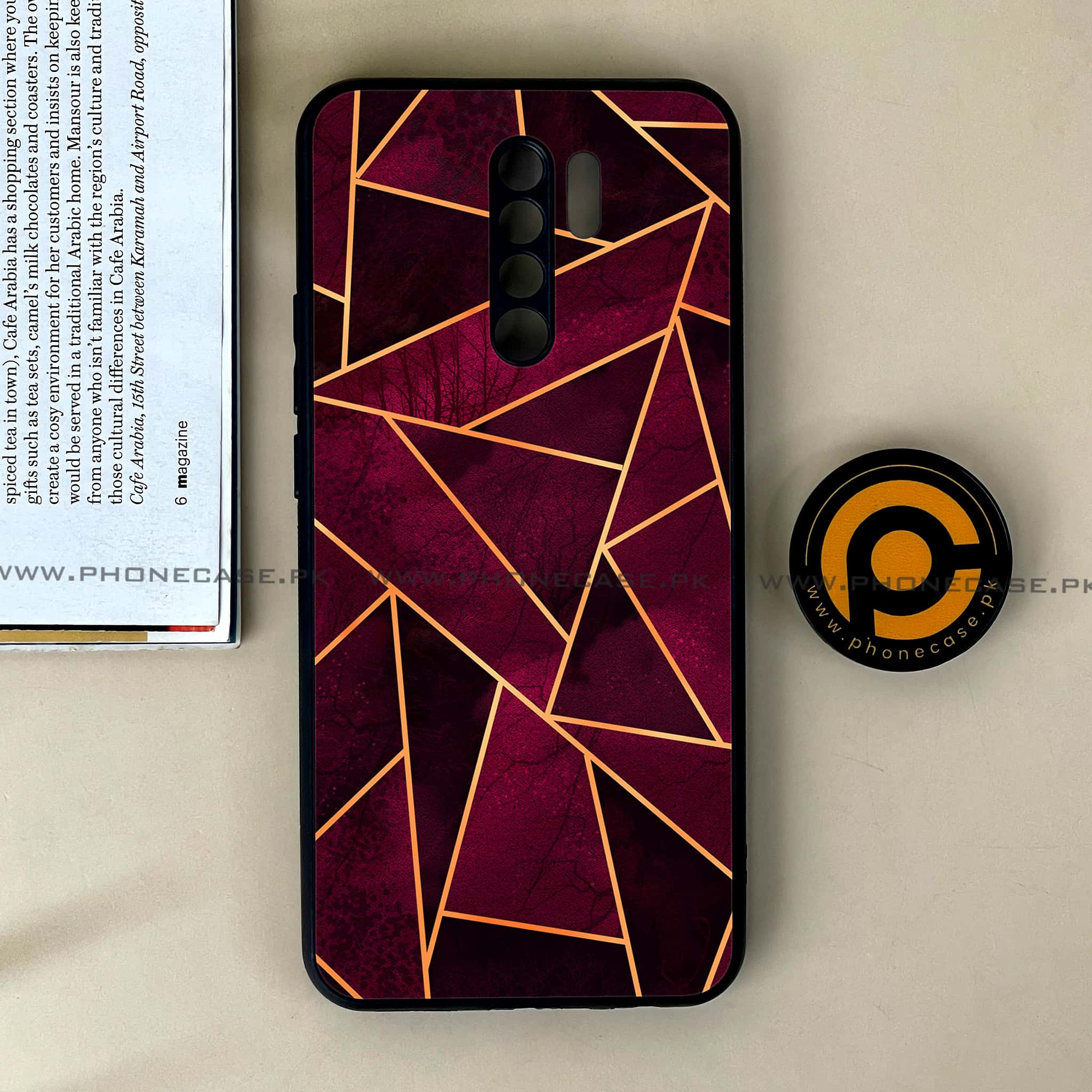 Xiaomi Redmi 9 - Geometric Marble Series - Premium Printed Glass soft Bumper shock Proof Case