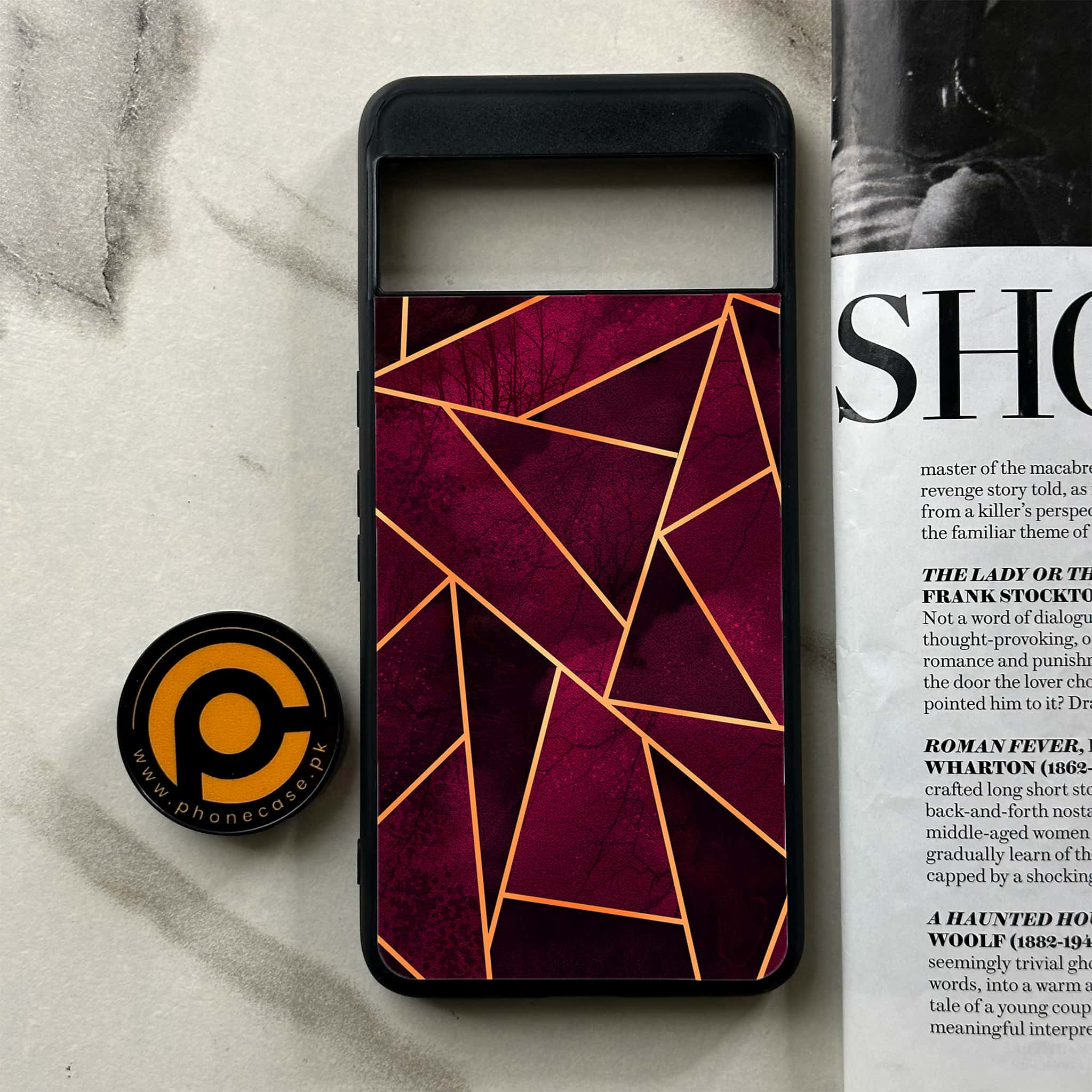 Google Pixel 8 Pro - Geometric Marble Series - Premium Printed Glass soft Bumper shock Proof Case