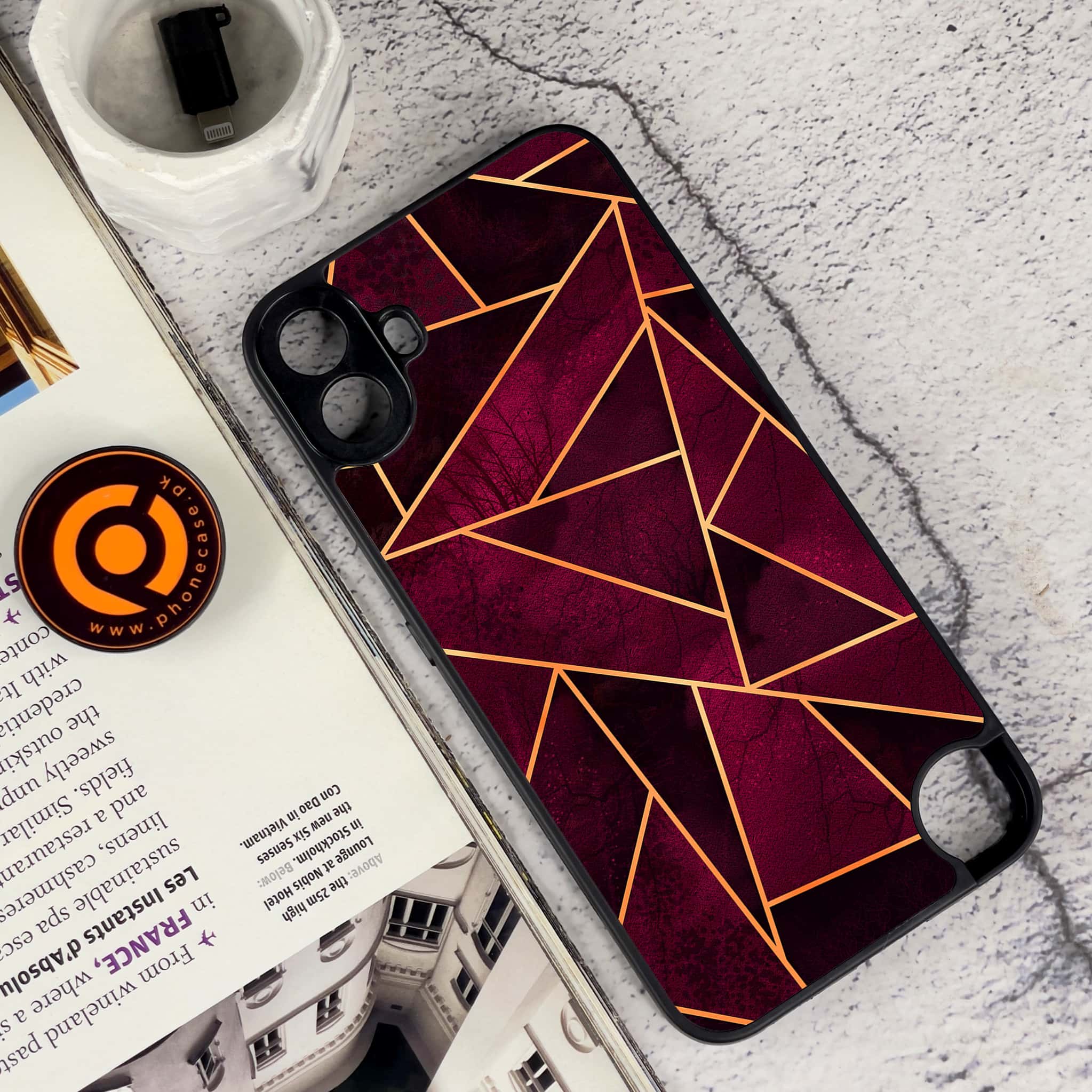Nothing CMF Phone 1 - Geometric Marble Series - Premium Metal Printed soft Bumper Shock Proof Case