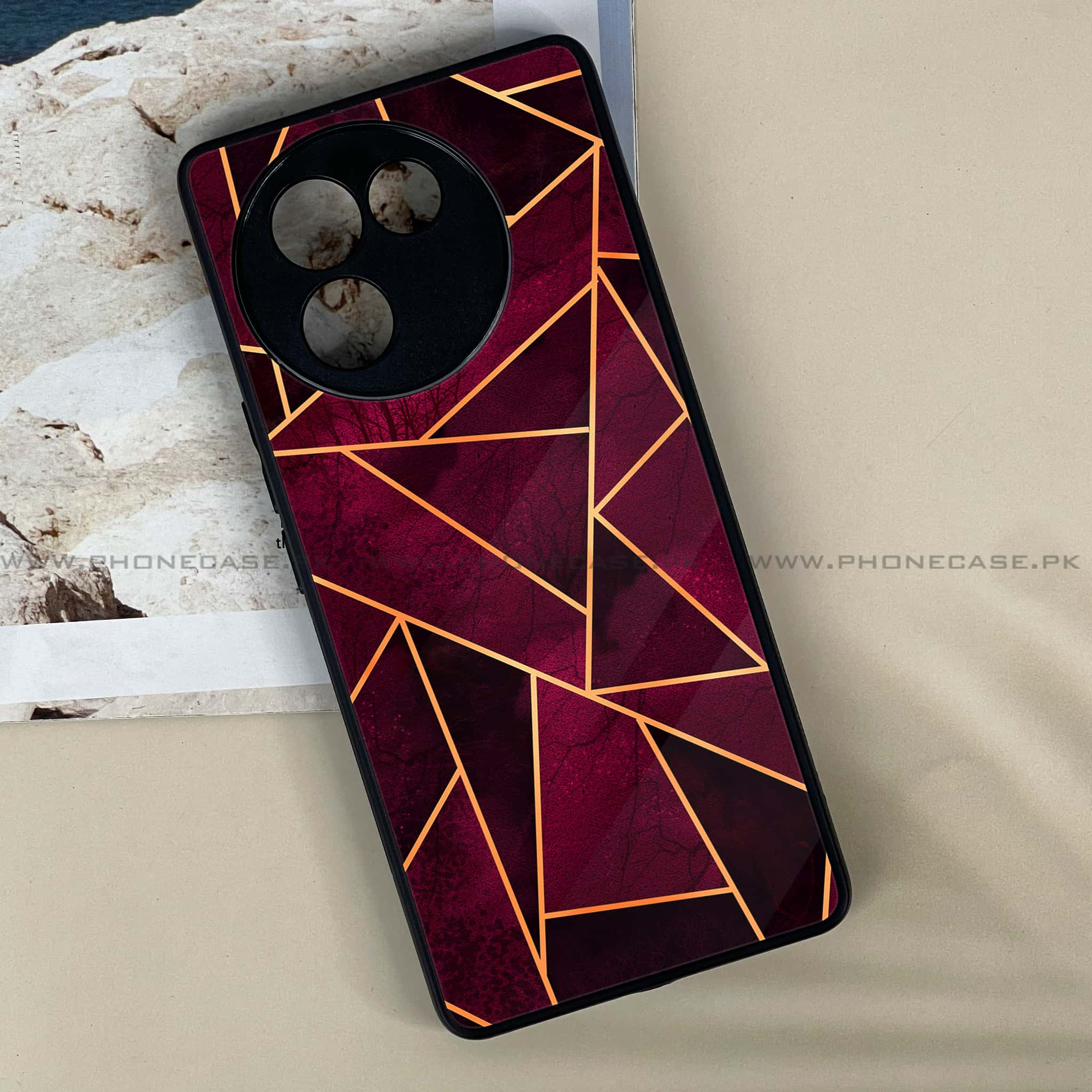 Vivo V30E - Geometric Marble Series - Premium Printed Metal soft Bumper shock Proof Case