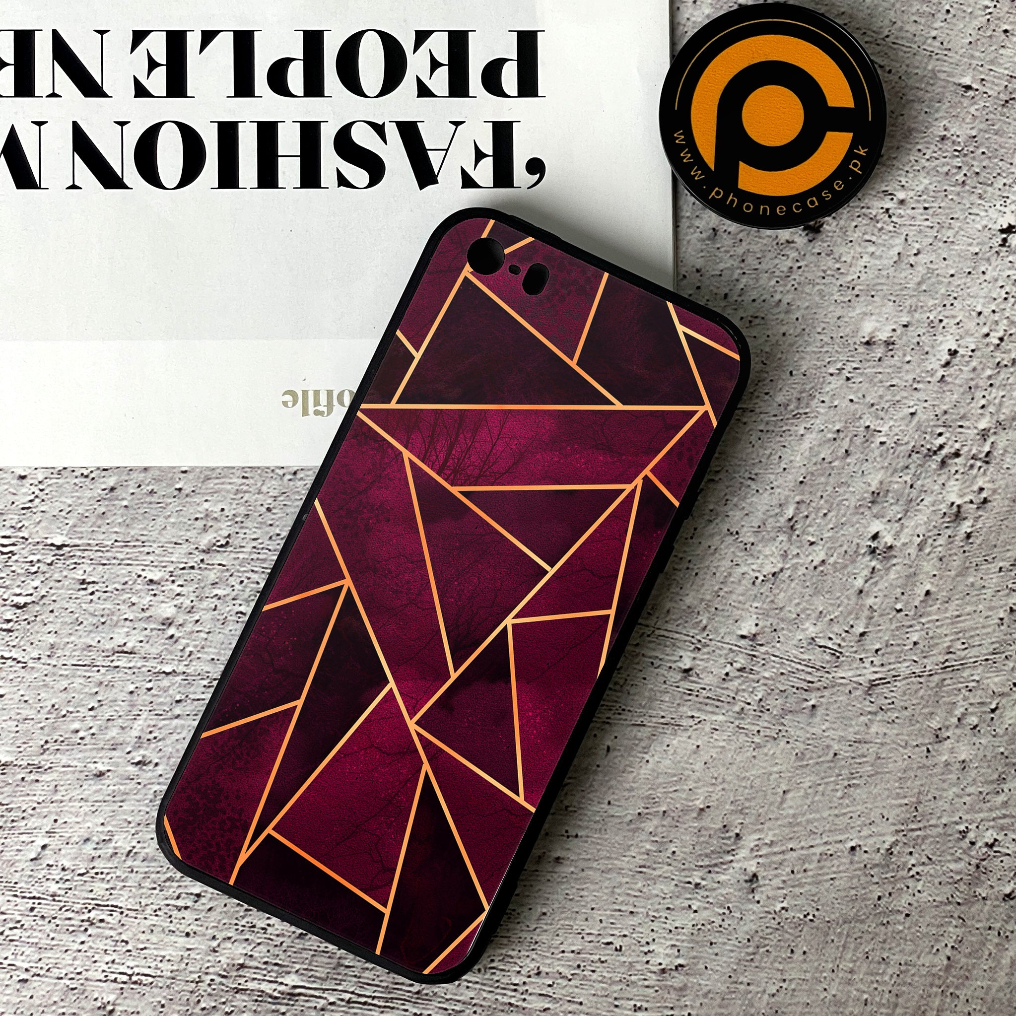 iPhone 5/5c/5s - Geometric Marble Series - Premium Printed Glass soft Bumper shock Proof Case