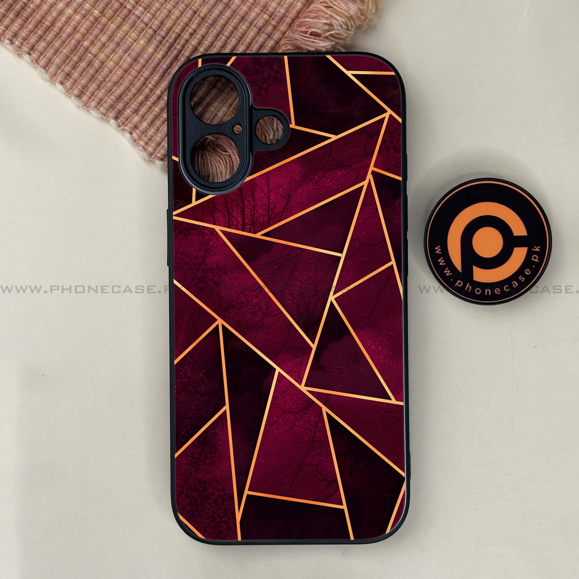 iPhone 17 - Geometric Marble Series - Premium Printed Glass soft Bumper shock Proof Case