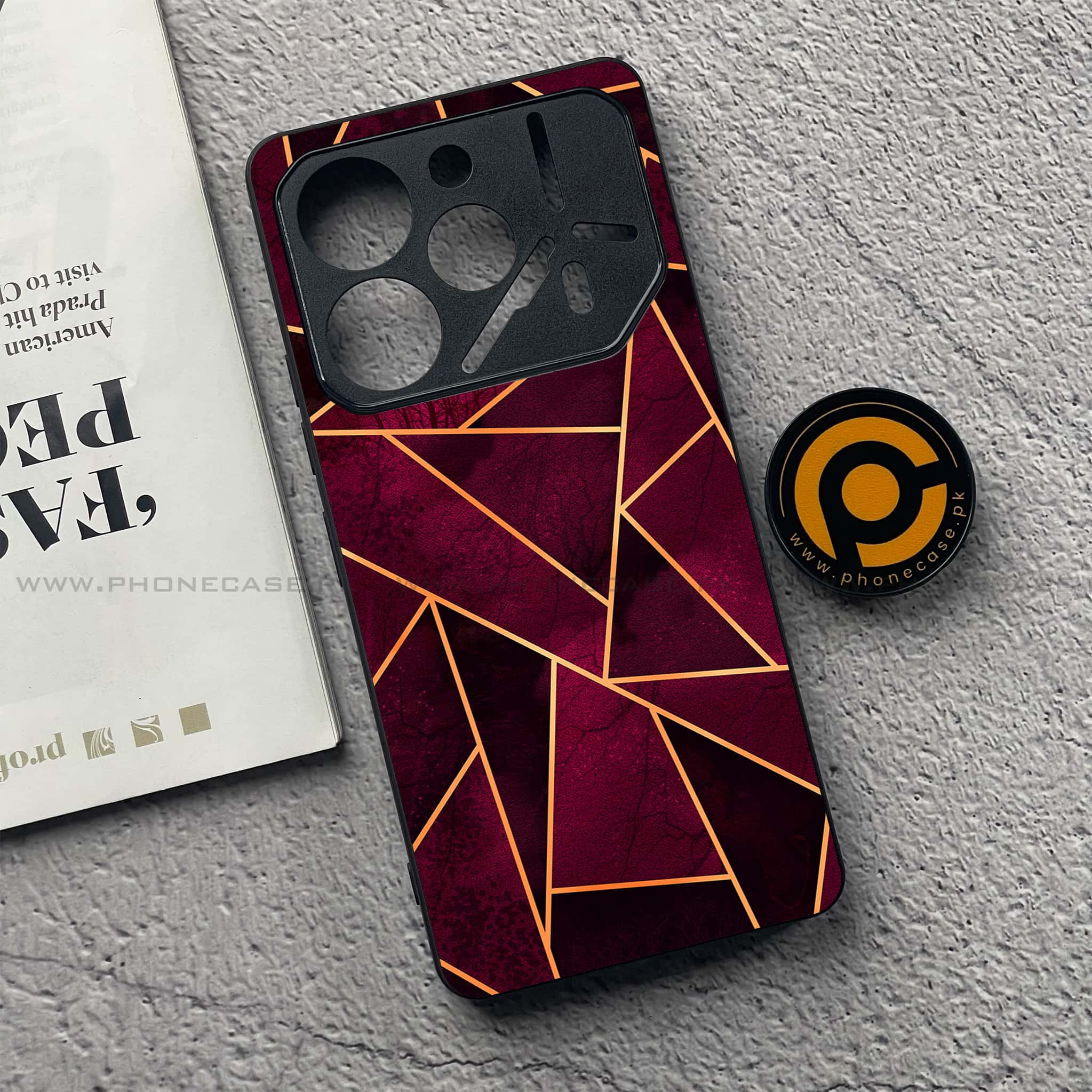 Tecno Pova 6 - Geometric Marble Series - Premium Printed Glass soft Bumper shock Proof Case