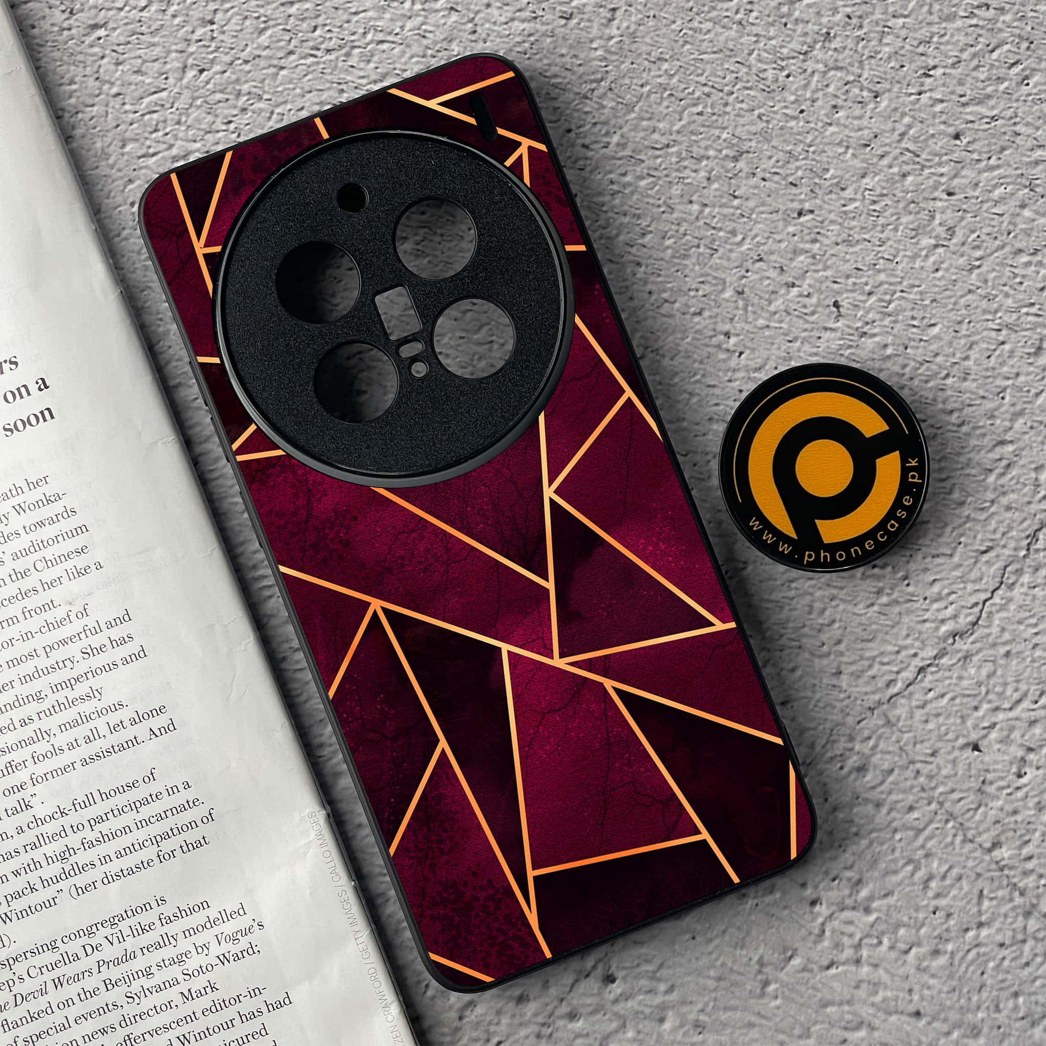Vivo X200 Pro - Geometric Marble Series - Premium Metal  Printed soft Bumper shock Proof Case