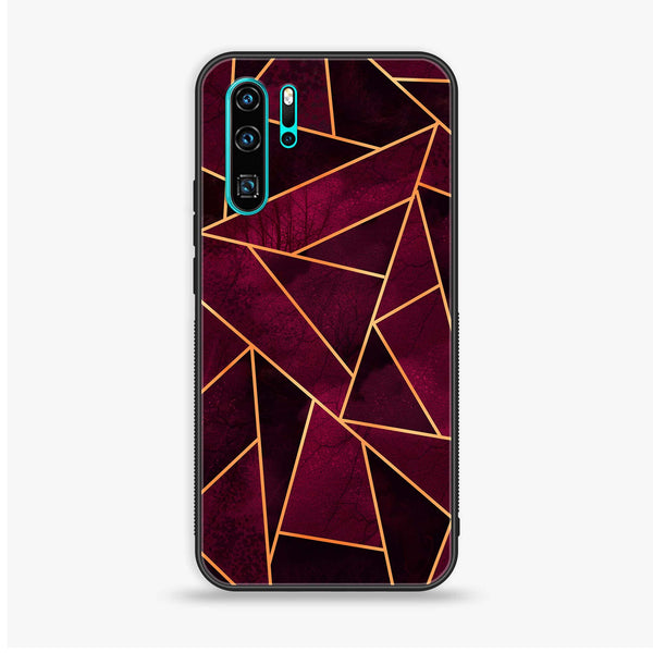 Huawei P30 Pro - Geometric Marble Design 4  - Premium Printed Glass soft Bumper shock Proof Case CS-38231