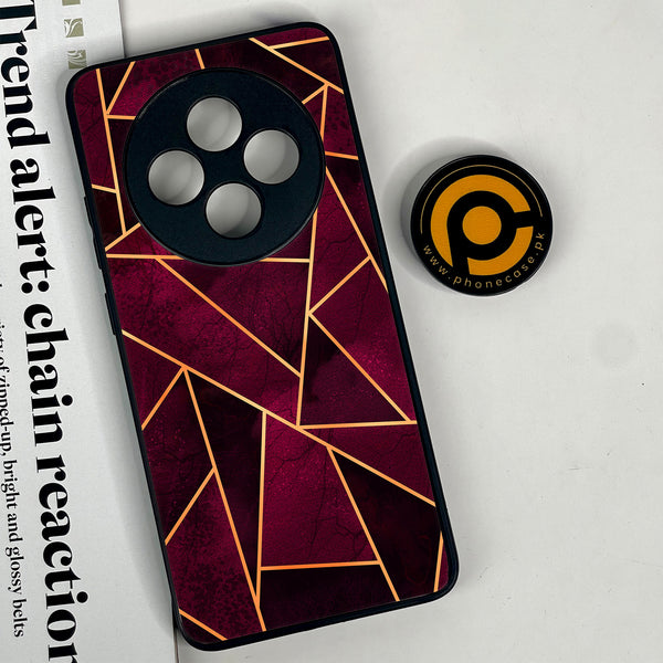 Oppo Reno 12F 4G - Geometric Marble Design 4 - Premium Printed Glass soft Bumper shock Proof Case CS-21369