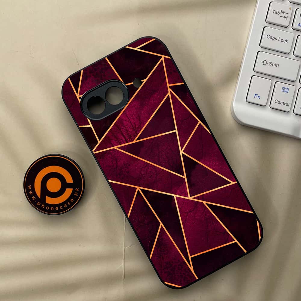 Google Pixel 9a - Geometric Marble Series - Premium Metal Printed soft Bumper Shock Proof Case
