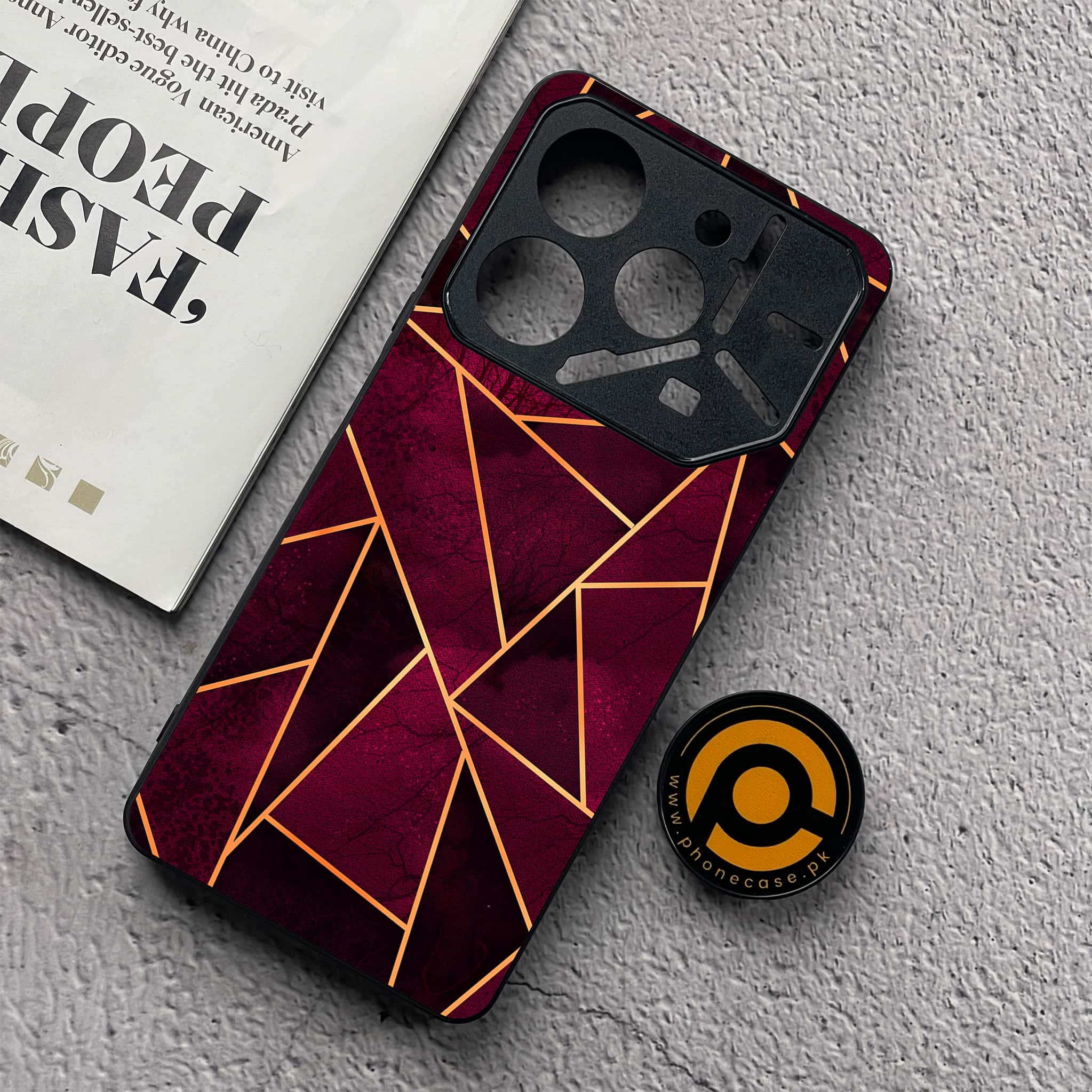 Tecno Pova 6 Neo - Geometric Marble Series - Premium Metal  Printed soft Bumper shock Proof Case