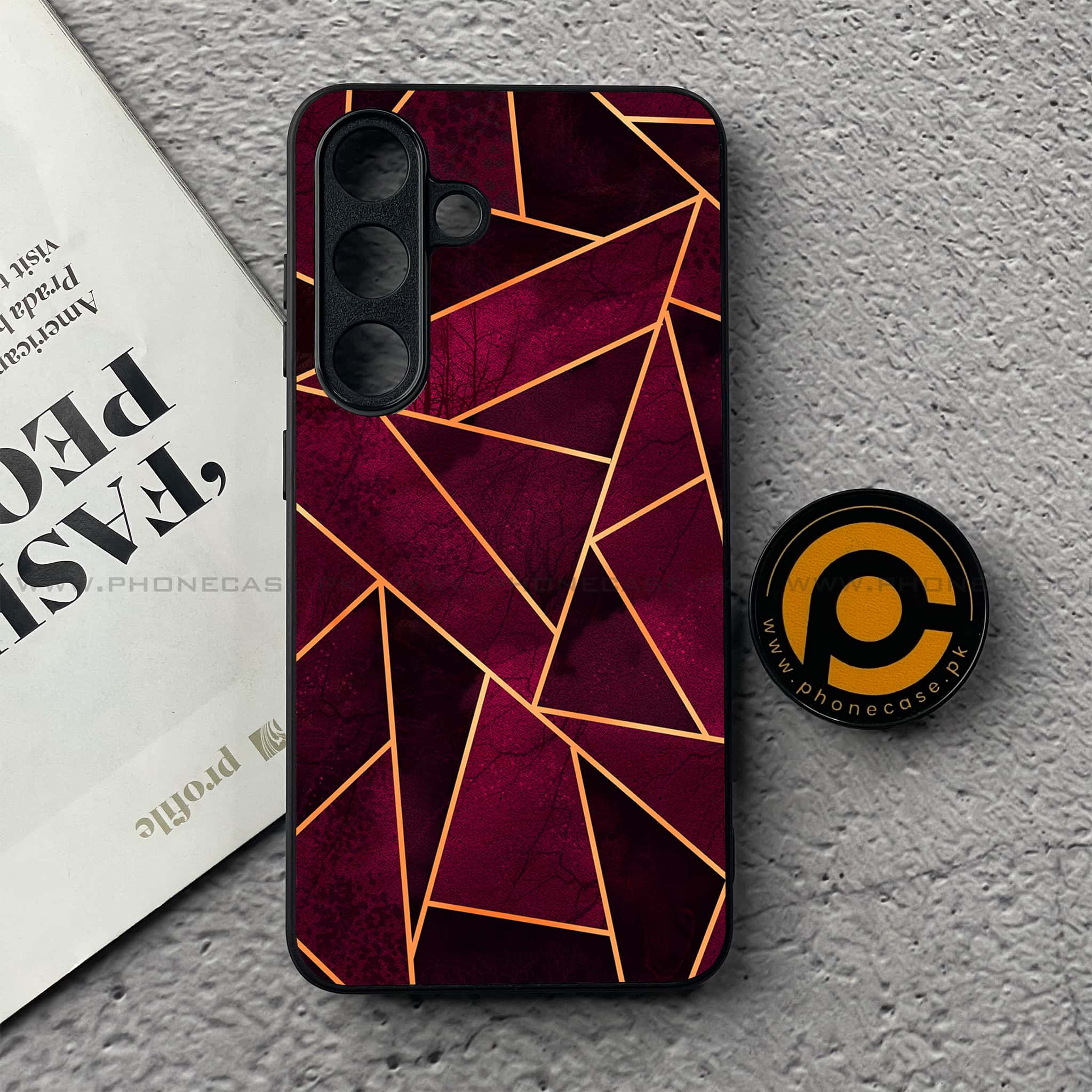 Samsung Galaxy S25 FE - Geometric Marble Series - Premium Metal Printed soft Bumper shock Proof Case