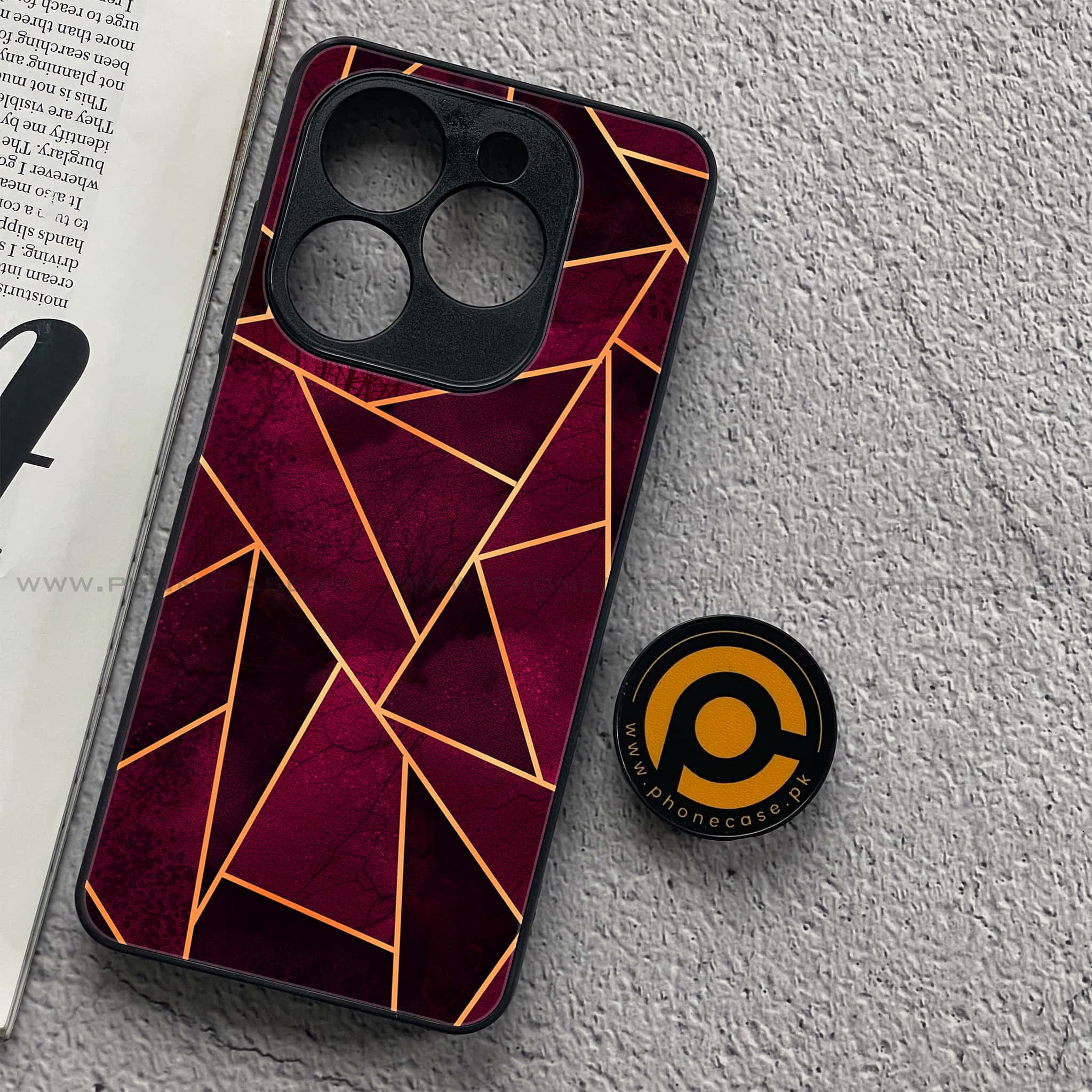 Tecno Spark 20C - Geometric Marble Series - Premium Printed Glass soft Bumper shock Proof Case