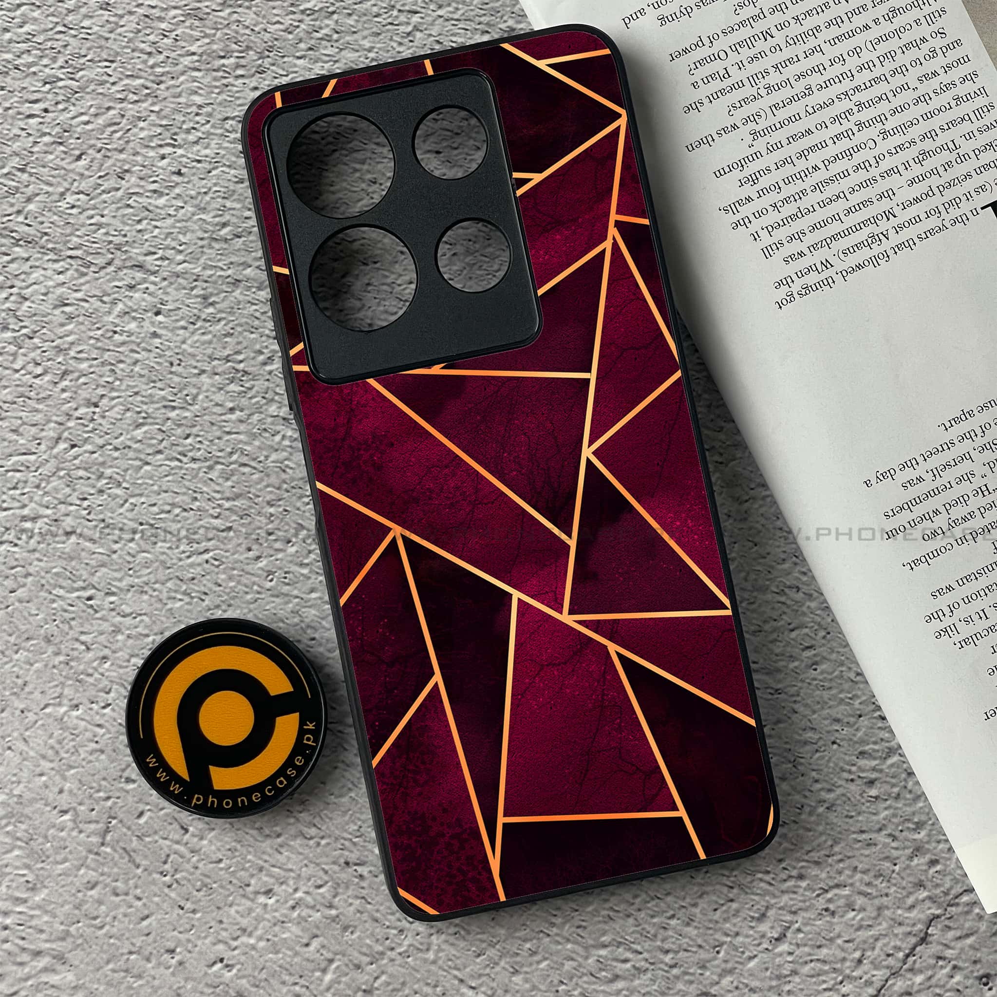 Infinix Note 30 - Geometric Marble Series - Premium Printed Glass soft Bumper shock Proof Case