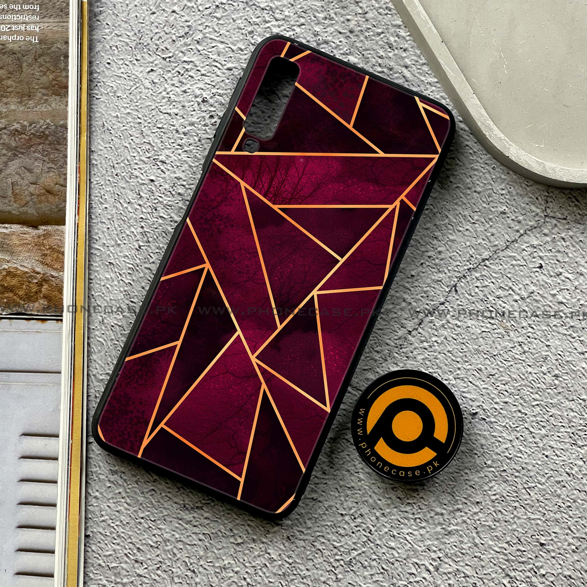 Galaxy A7 2018 - Geometric Marble Series - Premium Printed Metal soft Bumper shock Proof Case