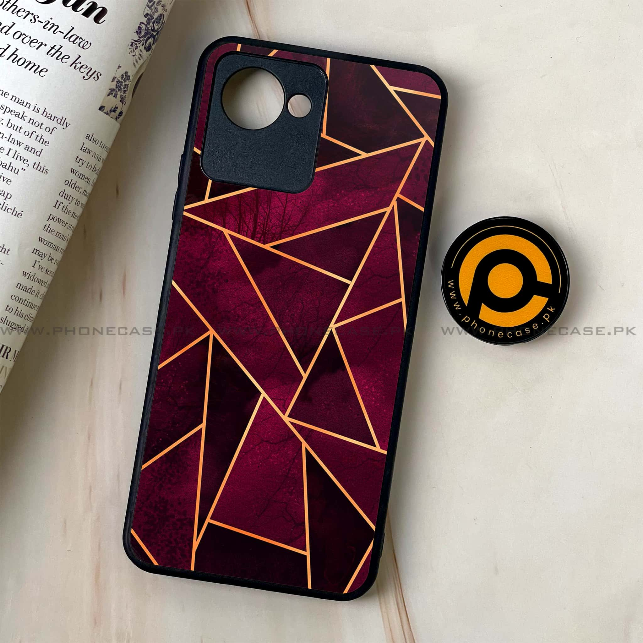 Realme C30 - Geometric Marble Series - Premium Printed Glass soft Bumper shock Proof Case