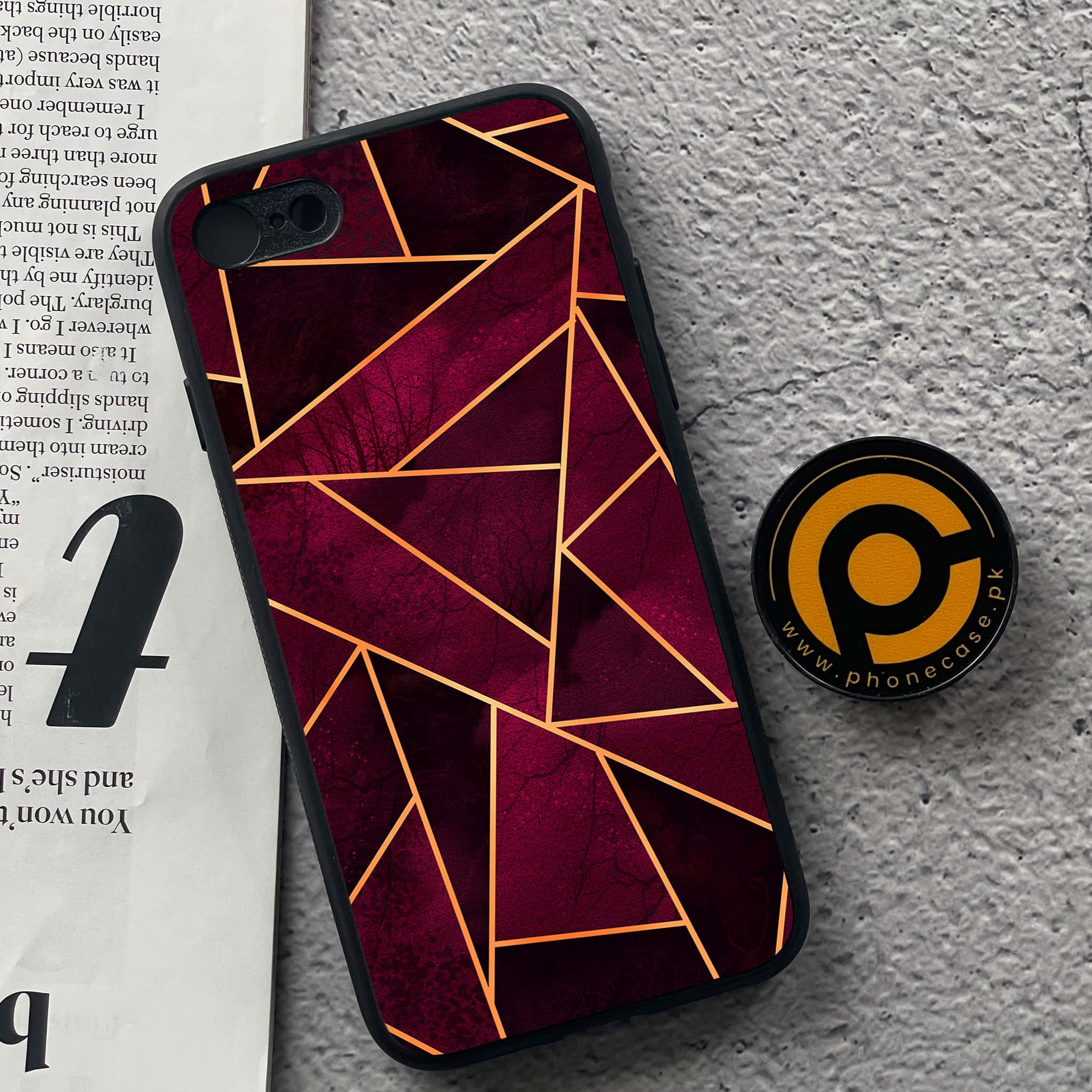 iPhone 7 / 8 - Geometric Marble Series - Premium Printed Glass soft Bumper shock Proof Case