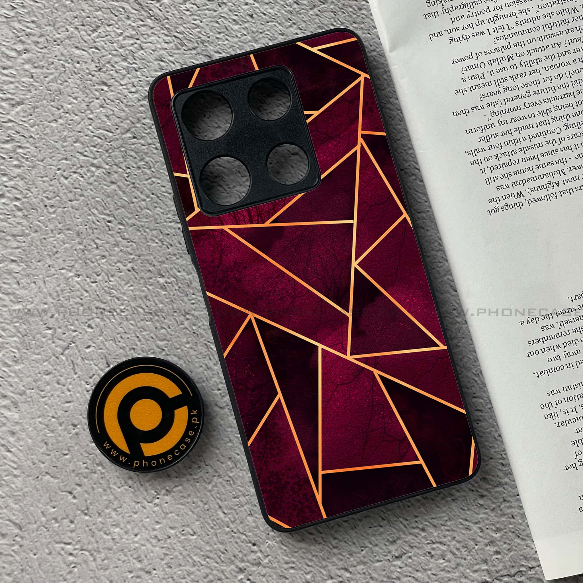 Infinix Note 30 Pro - Geometric Marble Series - Premium Metal Printed soft Bumper shock Proof Case
