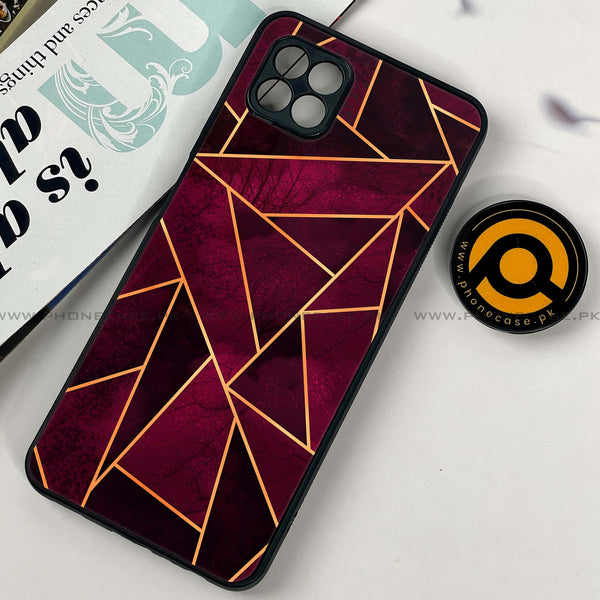 Samsung Galaxy A22 5G - Geometric Marble Design 4- Premium Printed Glass soft Bumper shock Proof Case CS-37443
