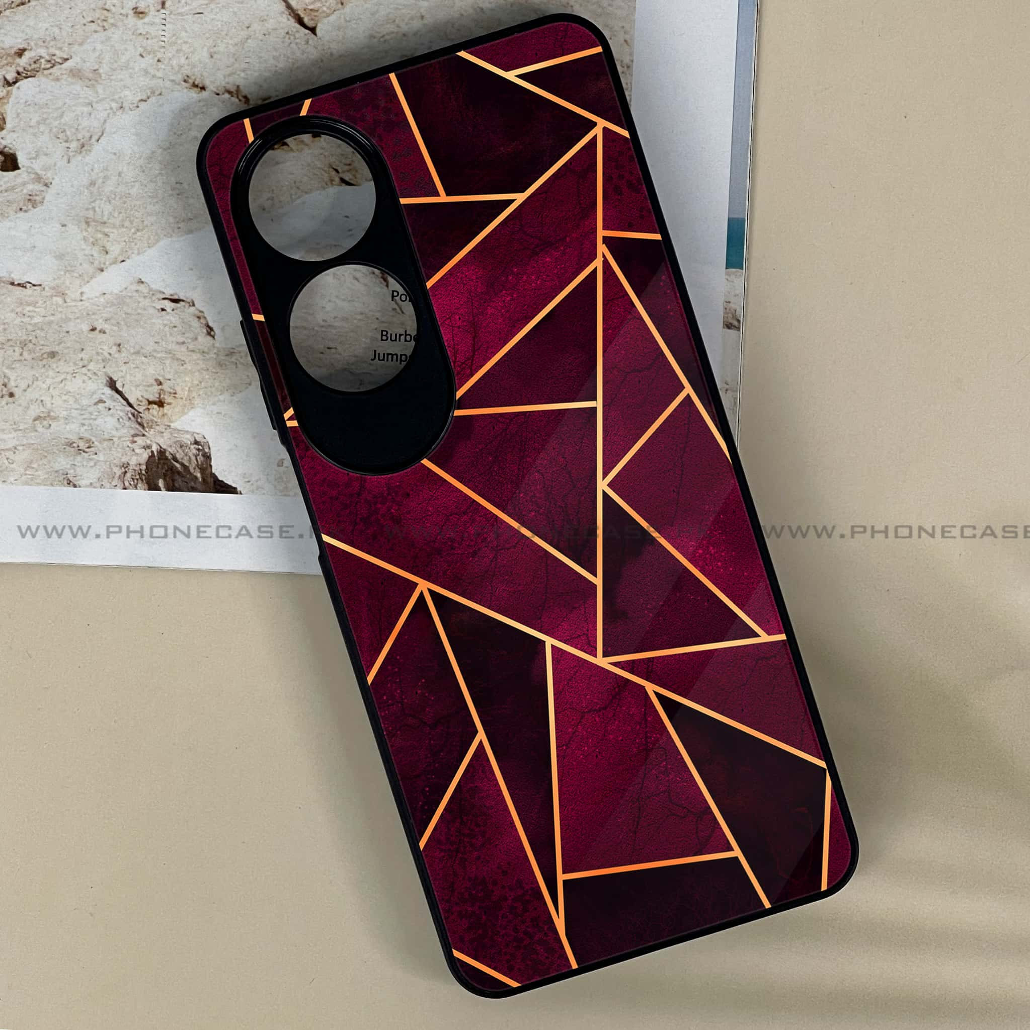 Oppo A60 - Geometric Marble Series - Premium Printed Metal soft Bumper shock Proof Case