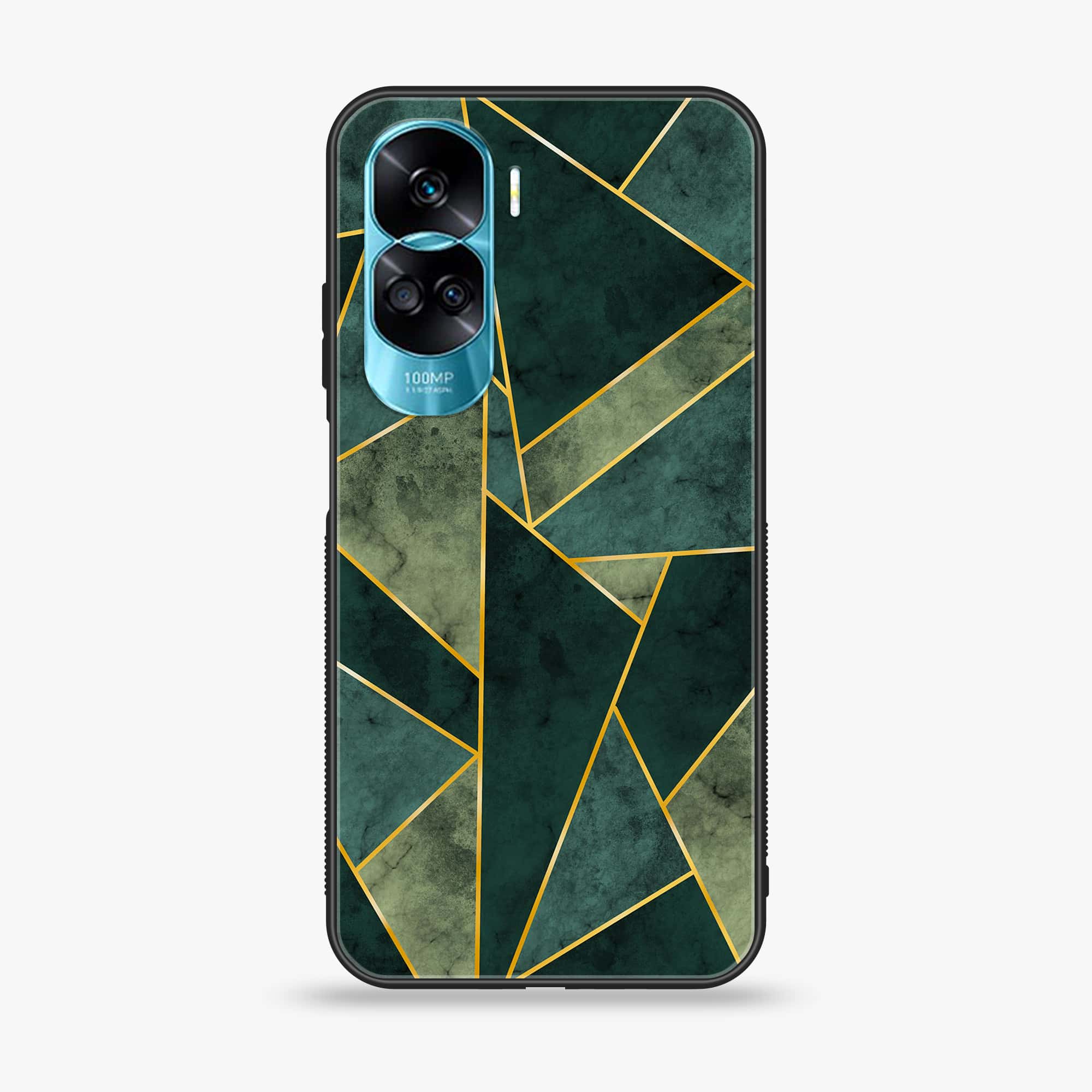 Honor 90 Lite - Geometric Marble Series - Premium Printed Glass soft Bumper shock Proof Case
