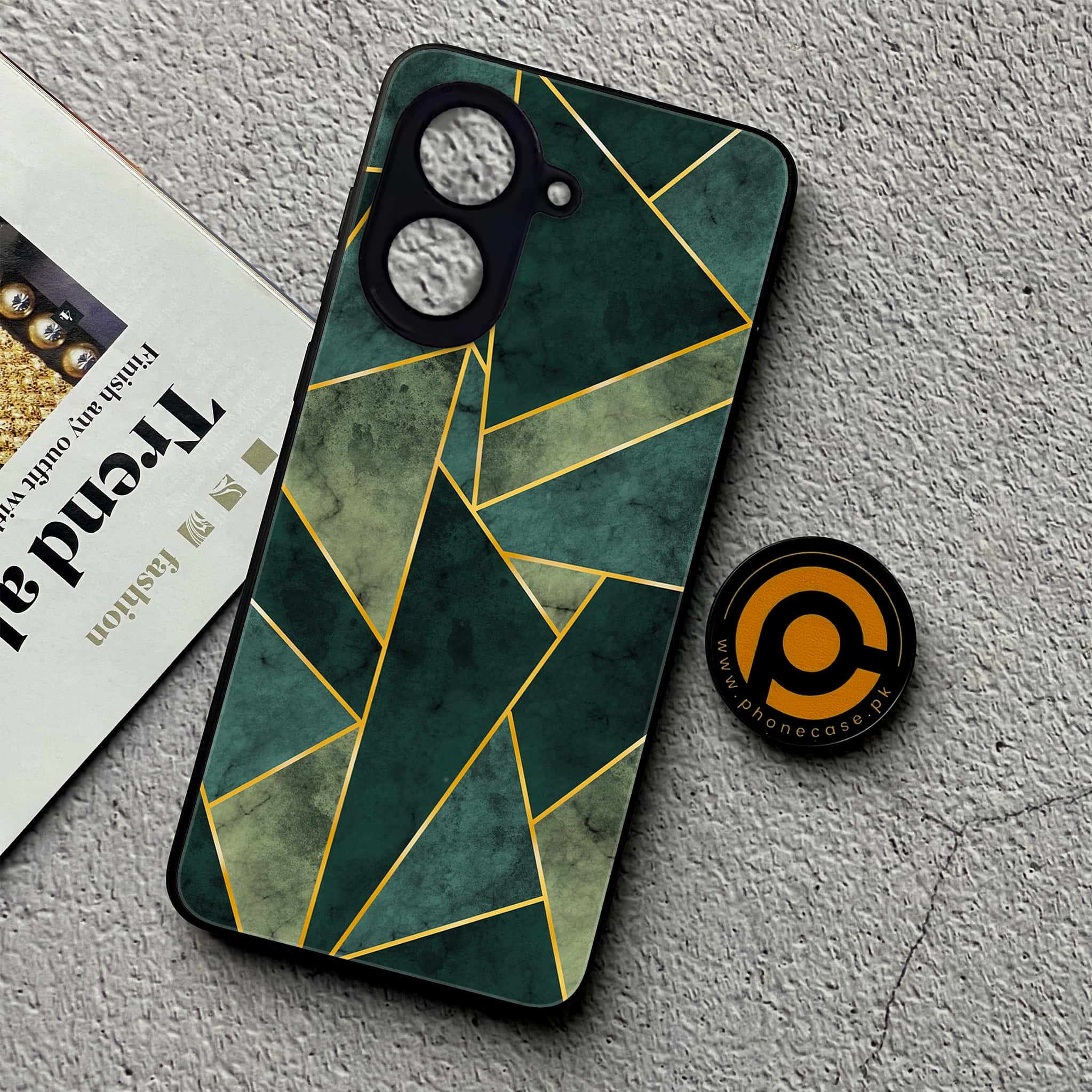 Xiaomi Redmi A5 - Geometric Marble Series - Premium Metal Printed soft Bumper shock Proof Case