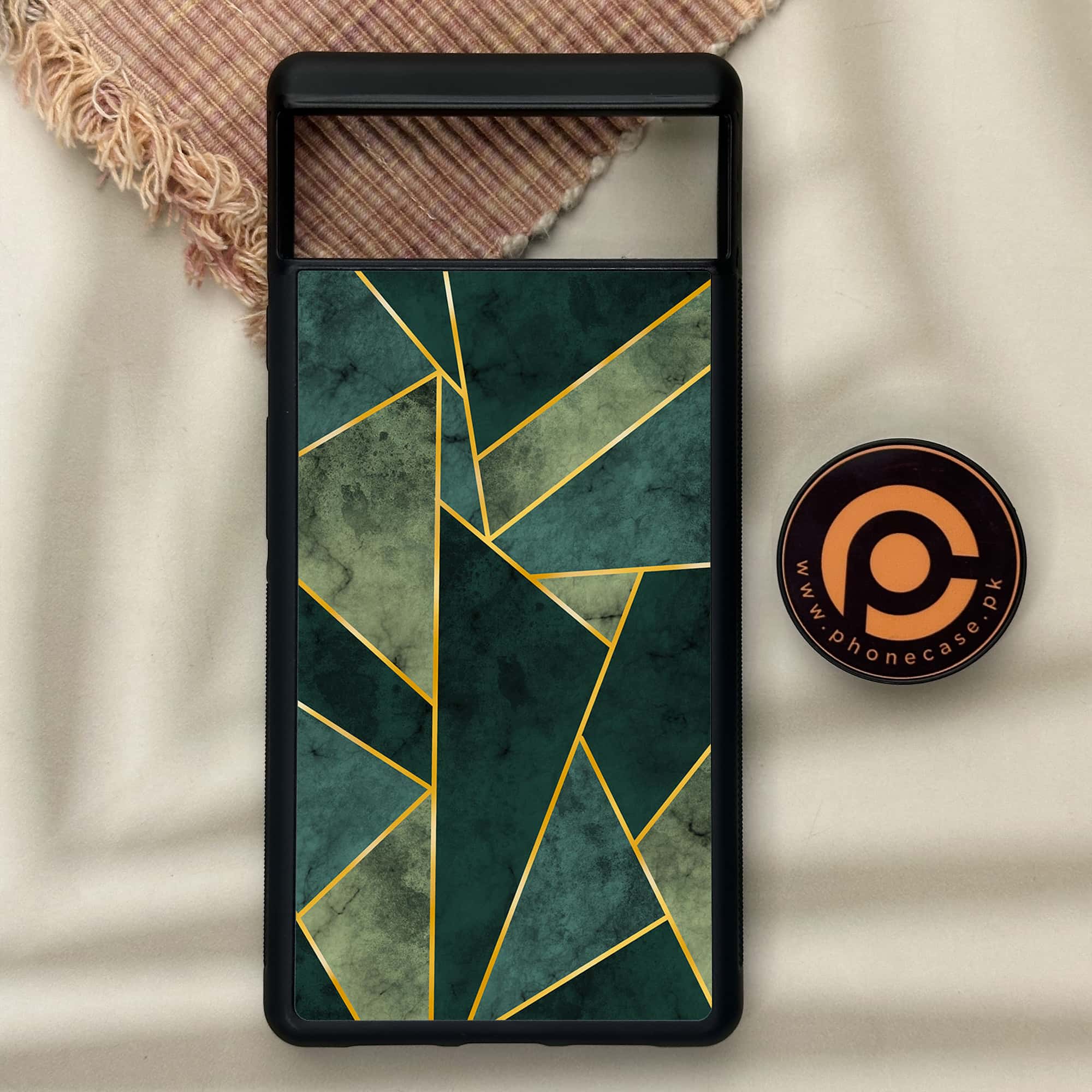 Google Pixel 6 - Geometric Marble Series - Premium Metal Printed soft Bumper Shock Proof Case